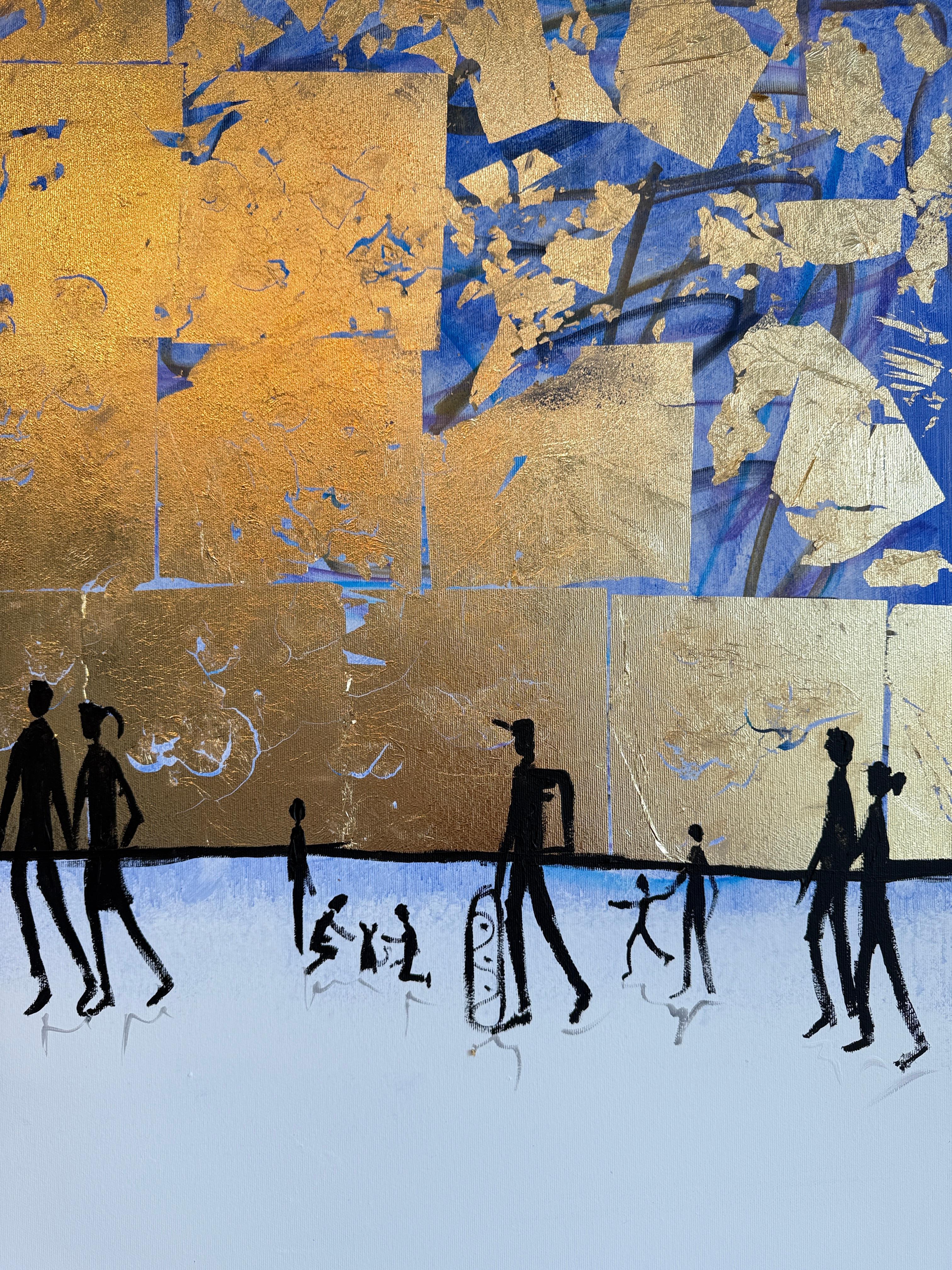 Each Day, Always With You - Gold Leaf Contemporary abstract painting For Sale 5