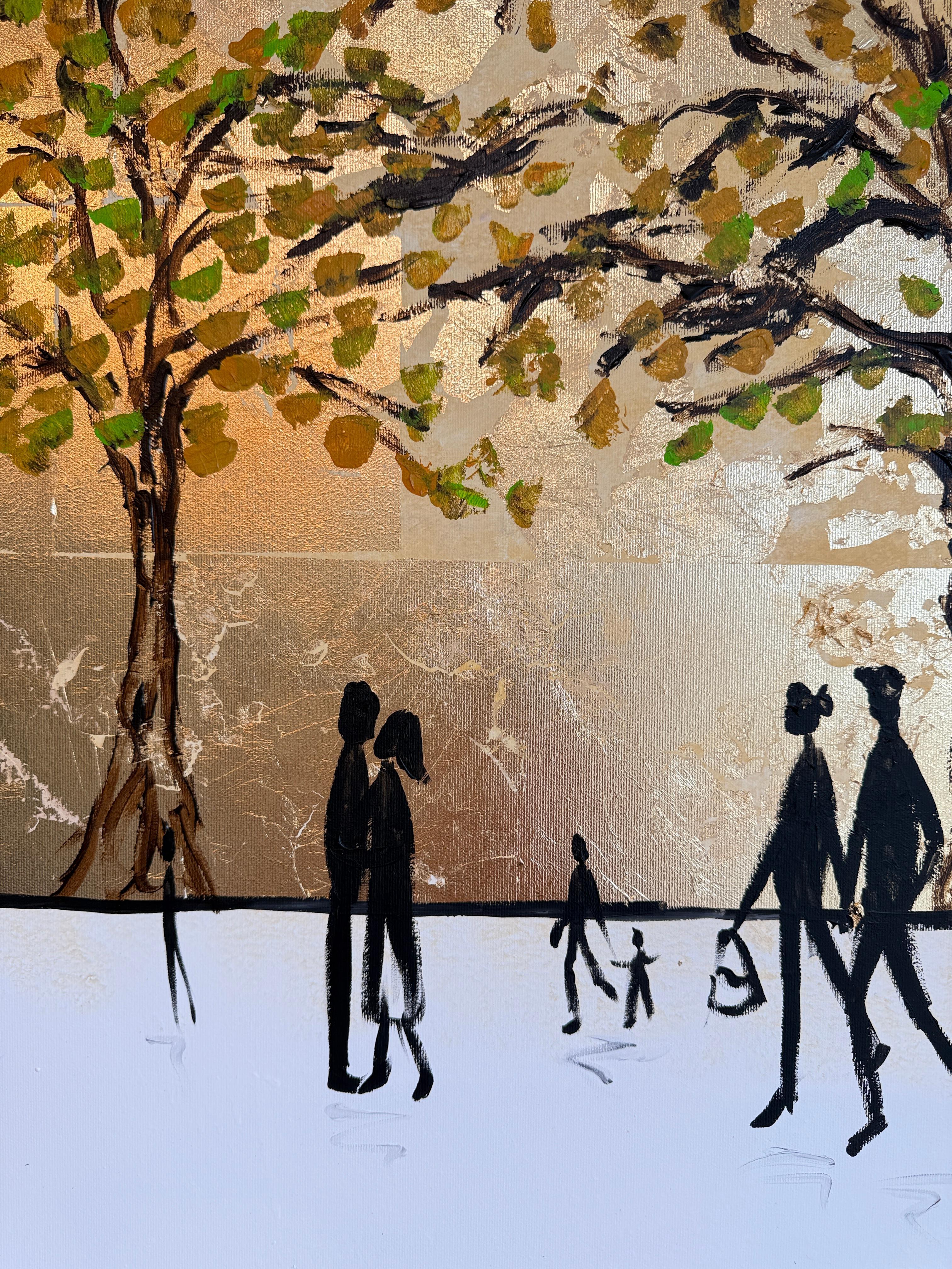 Since That Day, I’ve Been Yours - Gold Leaf Contemporary abstract painting For Sale 4
