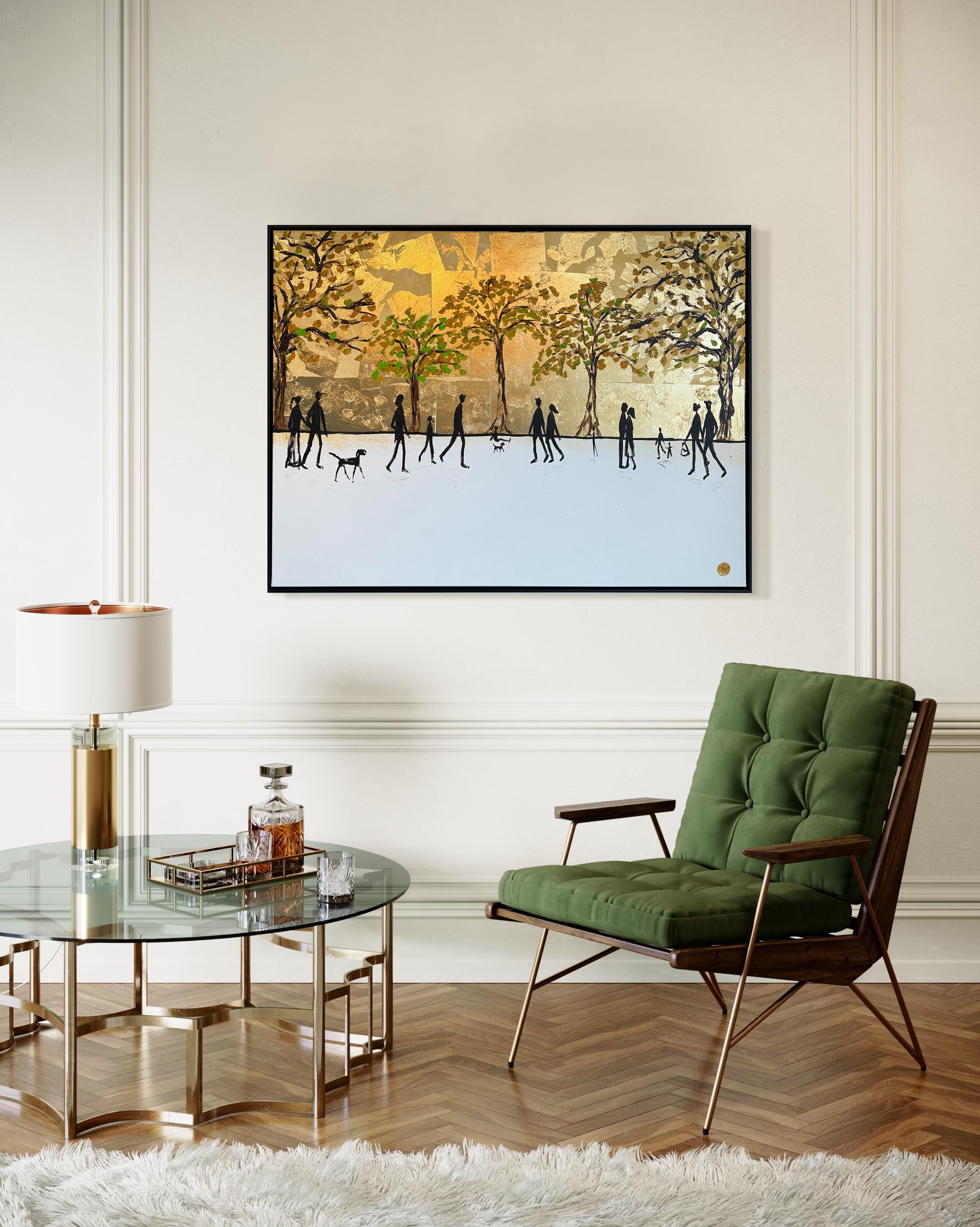 Since That Day, I’ve Been Yours - Gold Leaf Contemporary abstract painting For Sale 6
