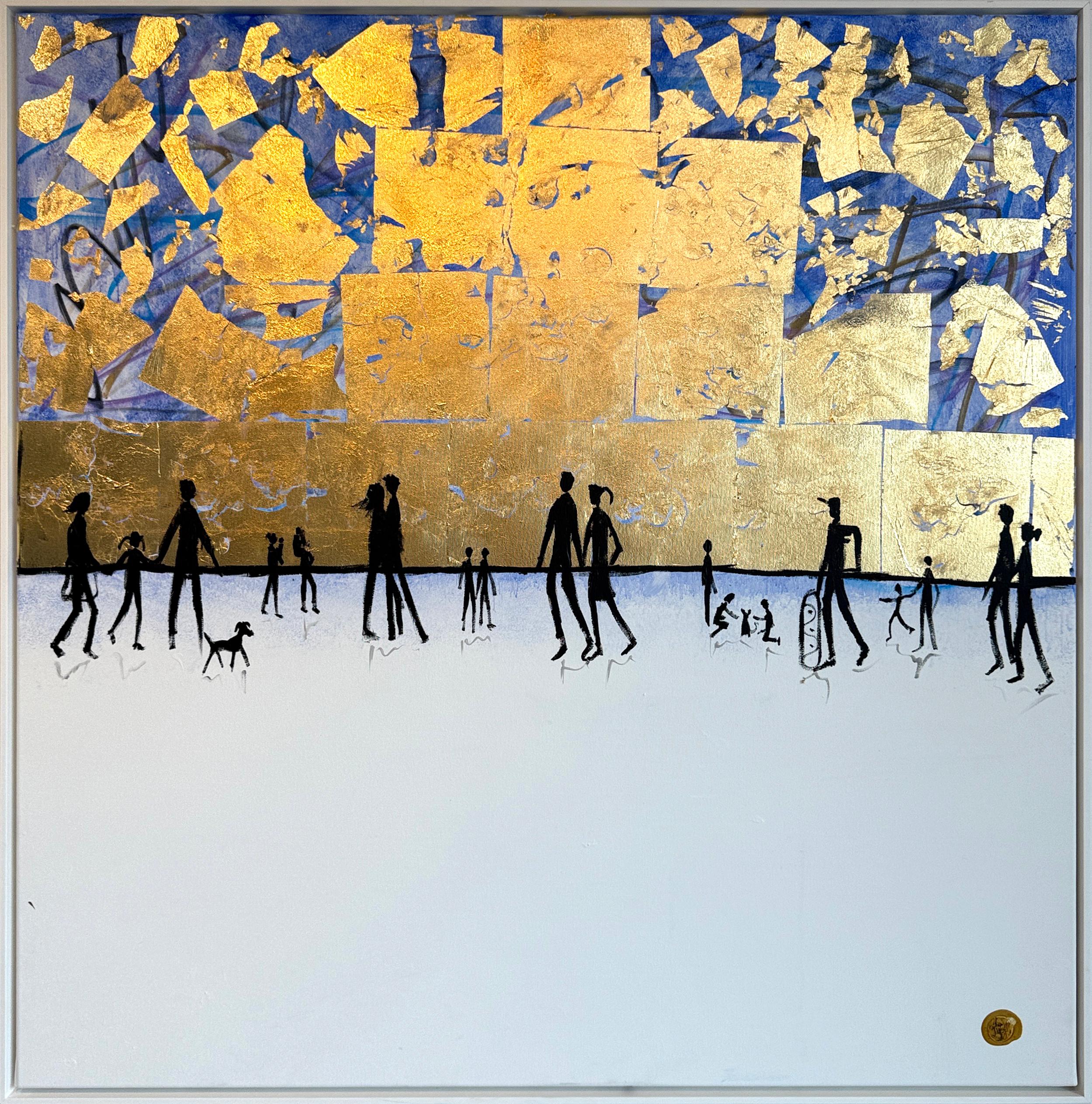 Each Day, Always With You - Gold Leaf Contemporary abstract painting - Painting by Katharina Hormel