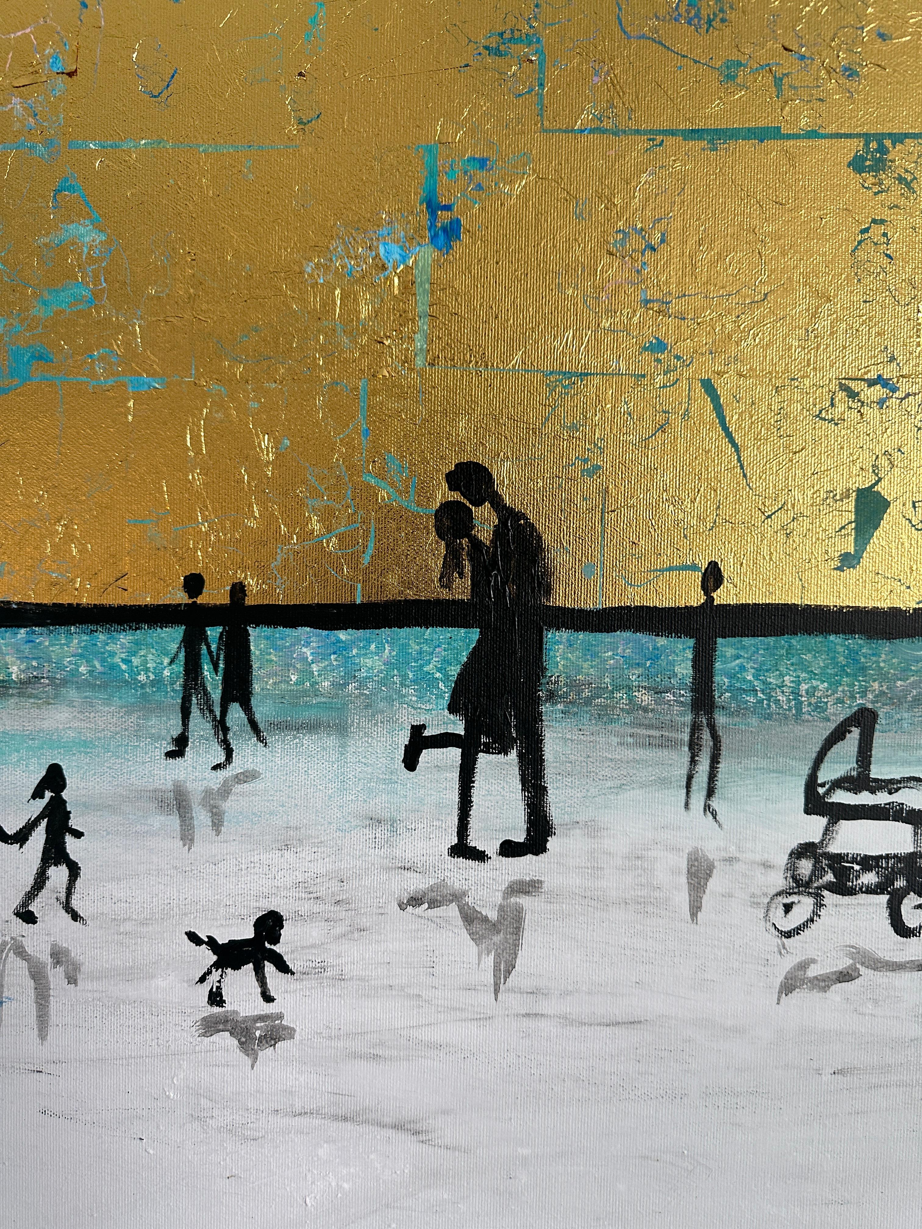 Endless Love Gold Leaf Contemporary abstract family painting 4
