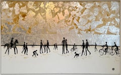 Every path leads me home to you -Gold Leaf Contemporary abstract family painting