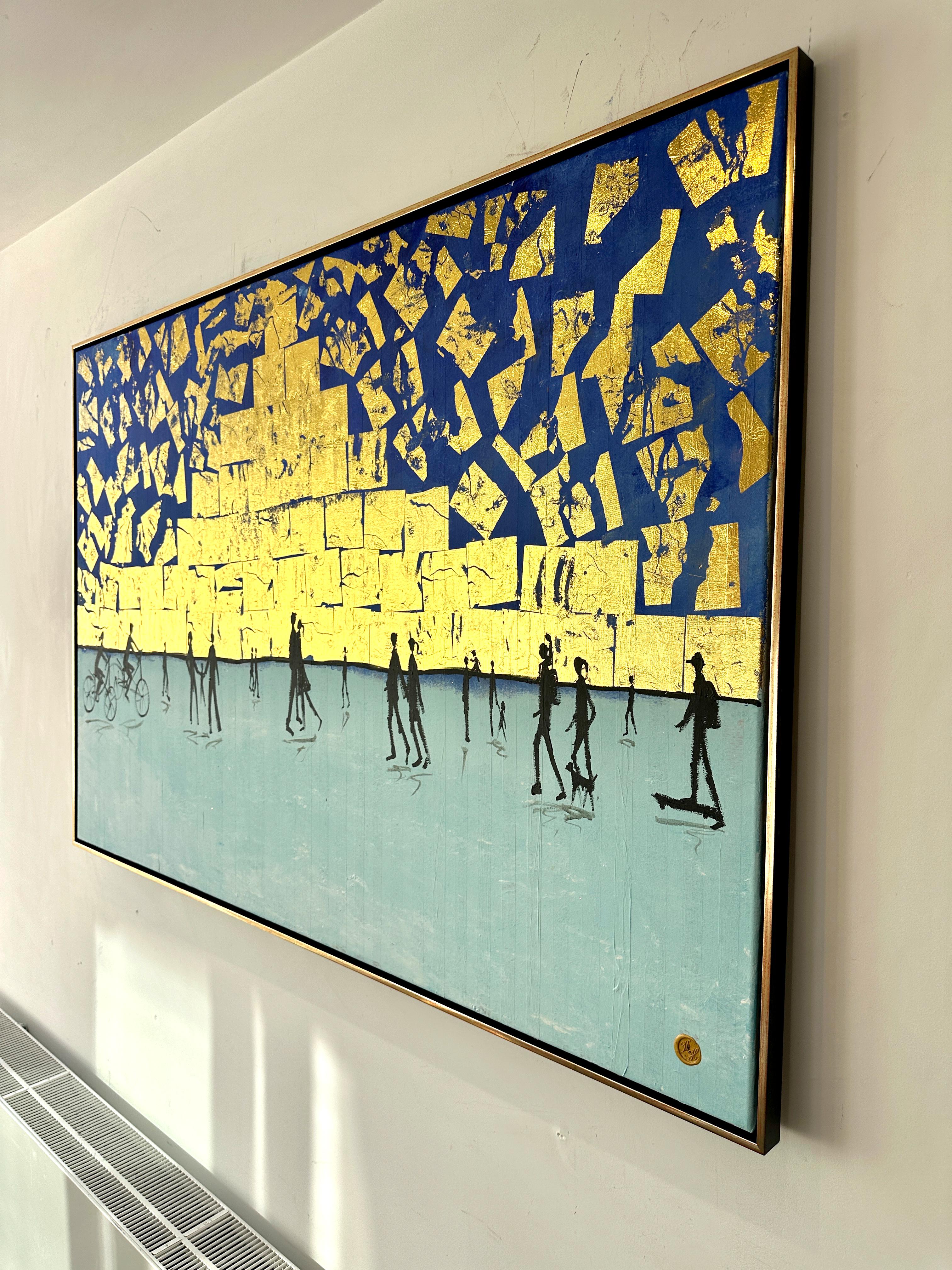 Falling for You - Feuille d'or Peinture abstraite contemporaine 9