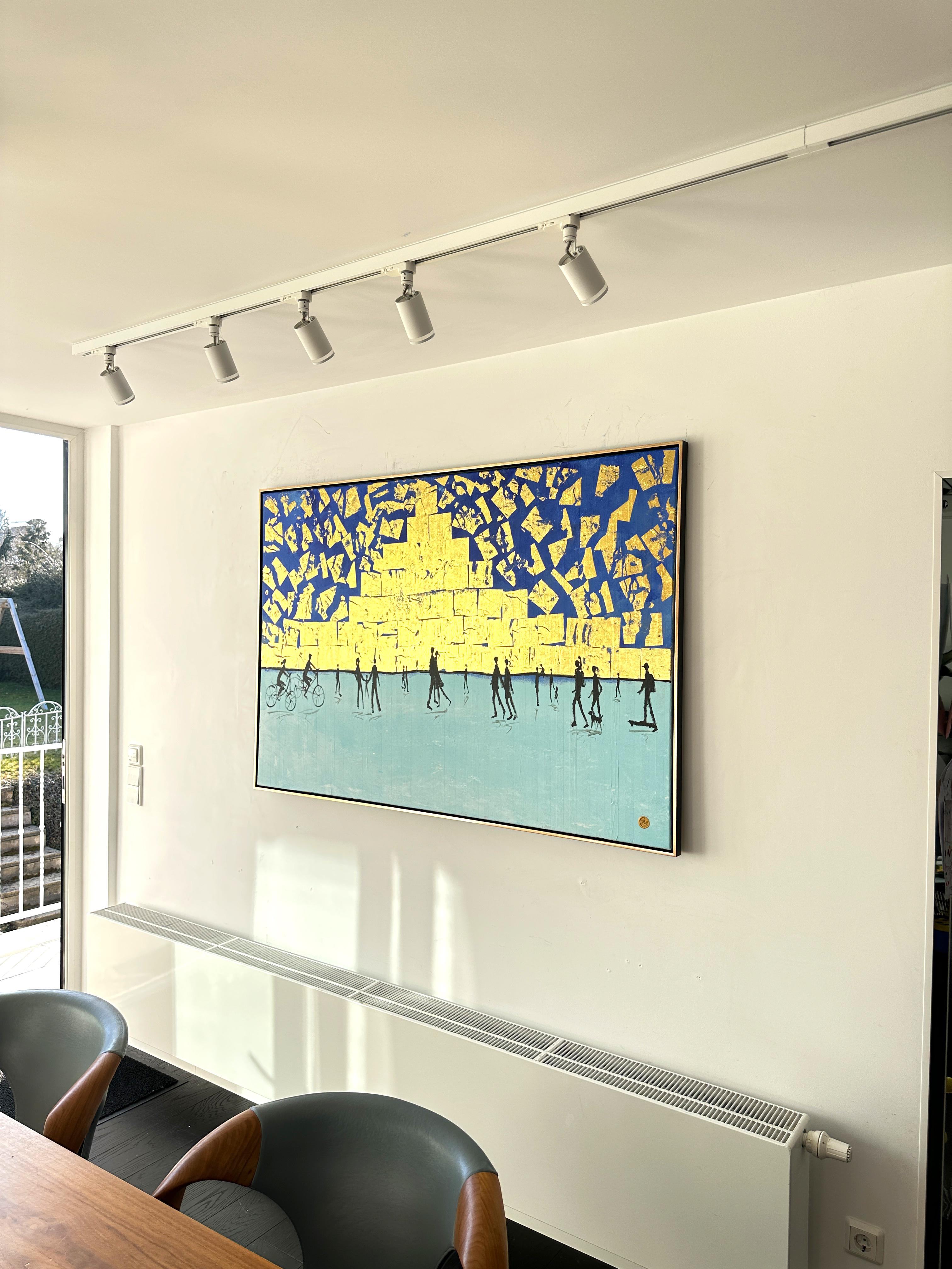 Falling for You - Feuille d'or Peinture abstraite contemporaine 10