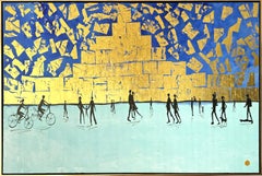 Falling for You - Feuille d'or Peinture abstraite contemporaine