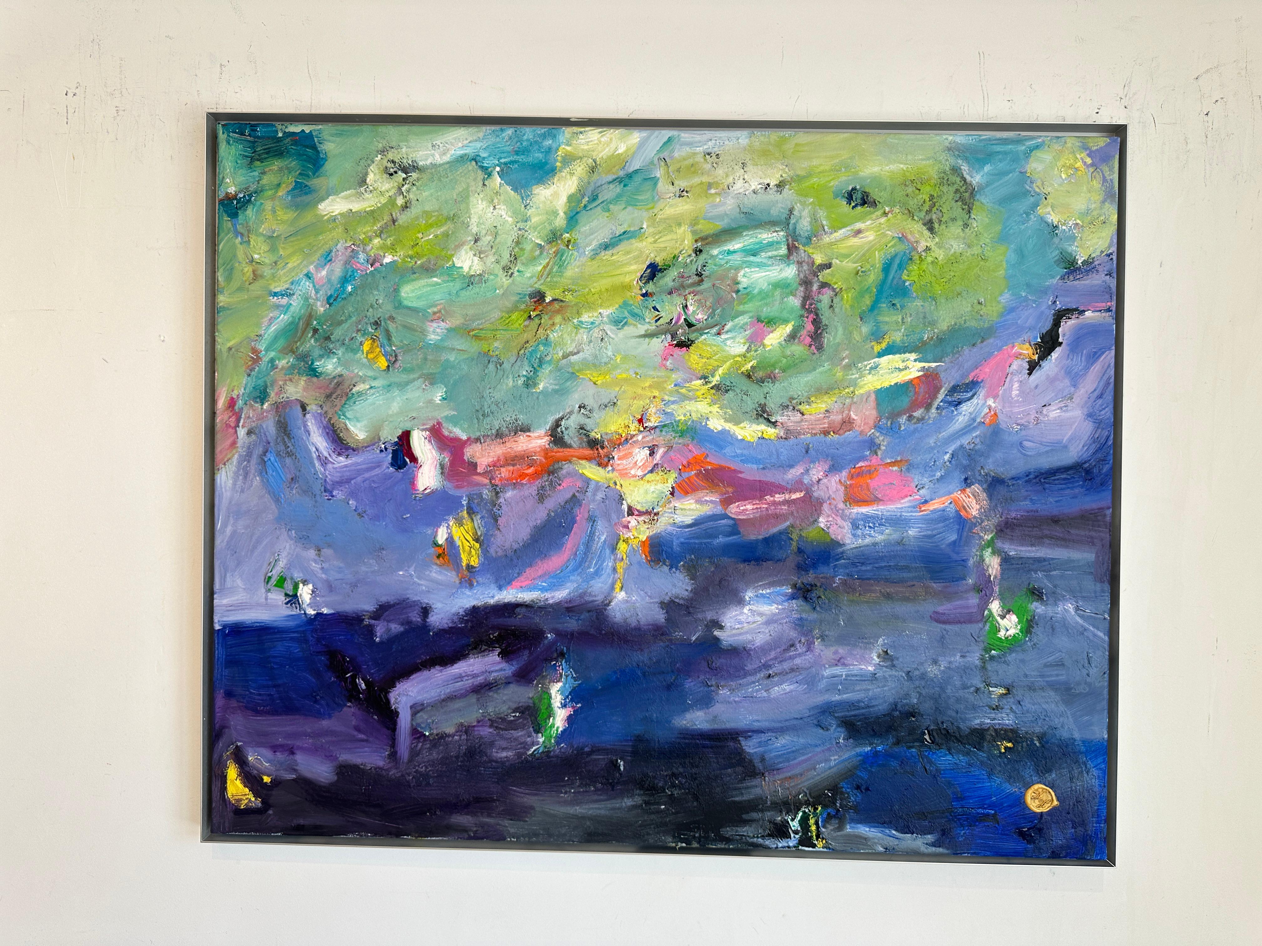 Floating in Love with You - K.Hormel Contemporary abstrakte zeitgenössische Malerei (Grau), Abstract Painting, von Katharina Hormel