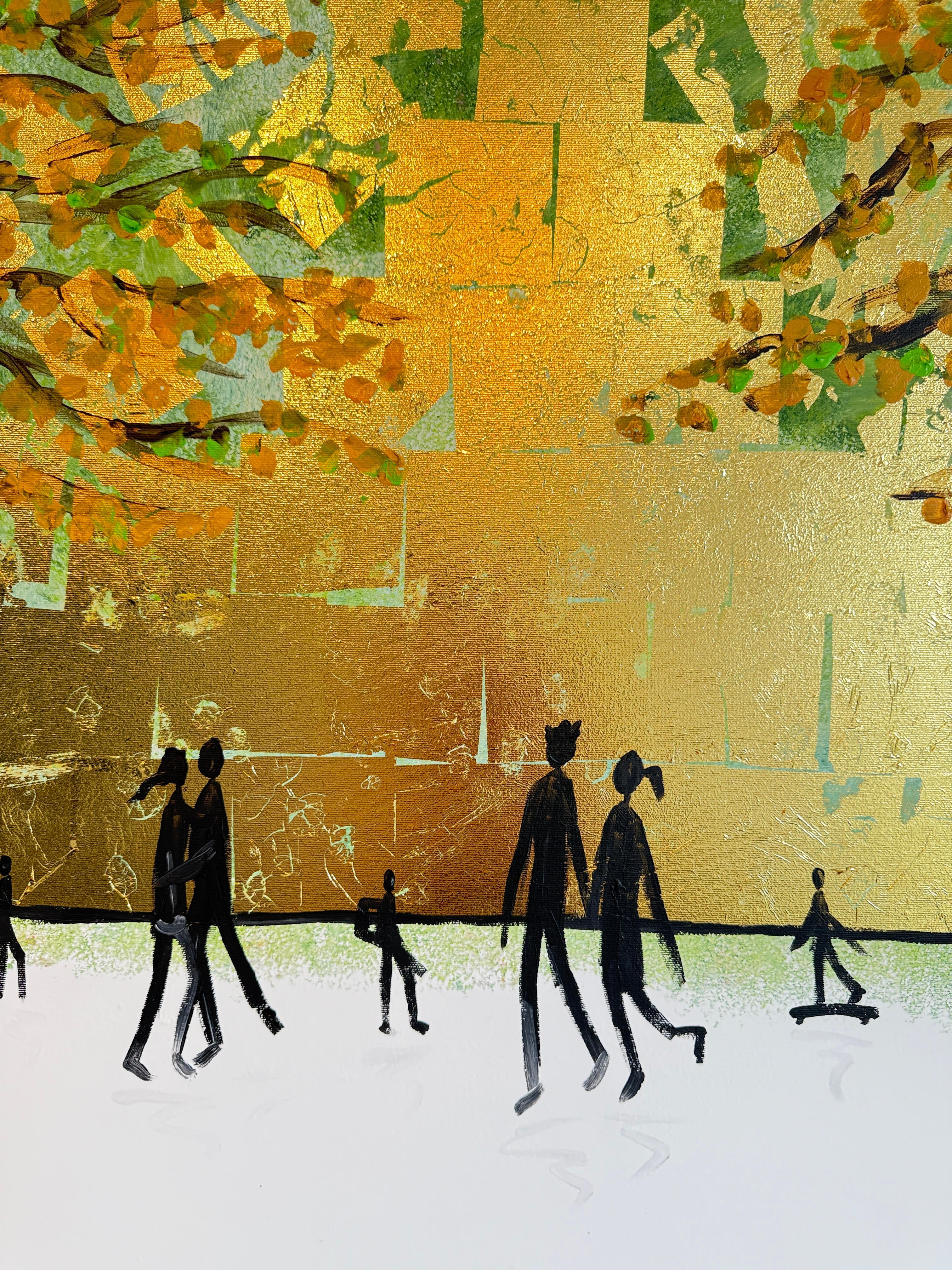 Forever Starts With You and I - Gold Leaf Contemporary abstract painting For Sale 7