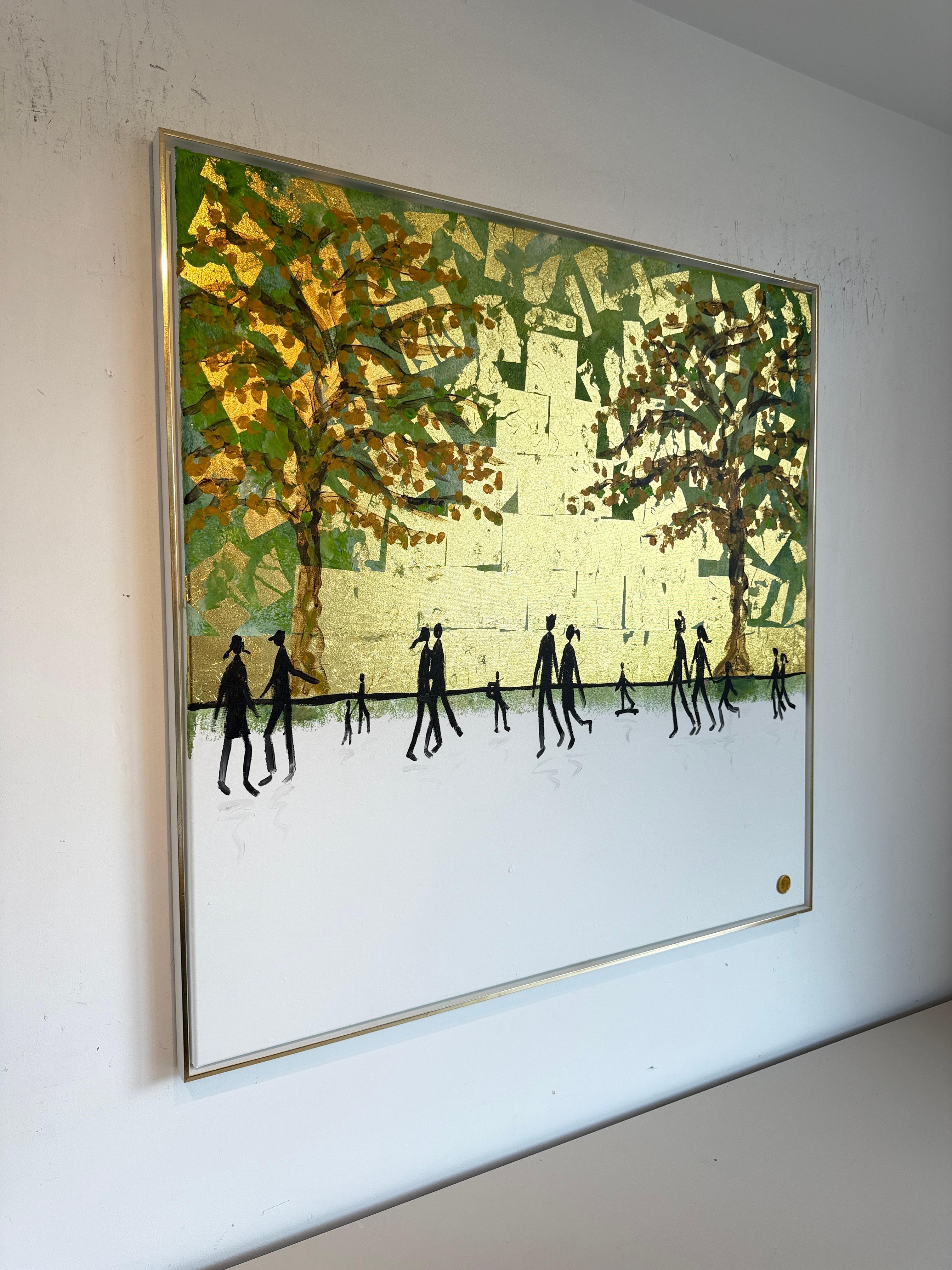Forever Starts With You and I - Gold Leaf Contemporary abstract painting For Sale 8