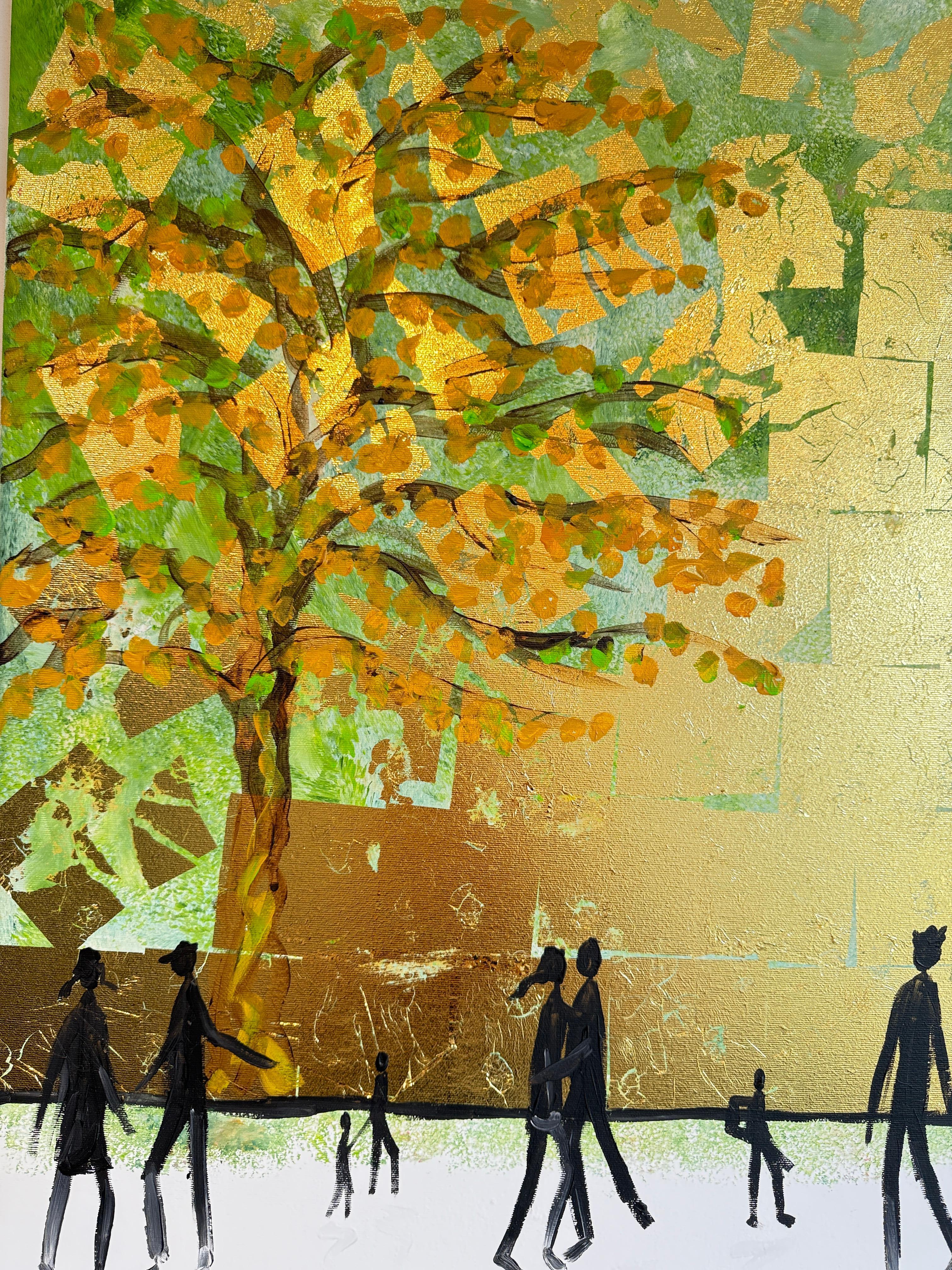 Forever Starts With You and I - Gold Leaf Contemporary abstract painting For Sale 9
