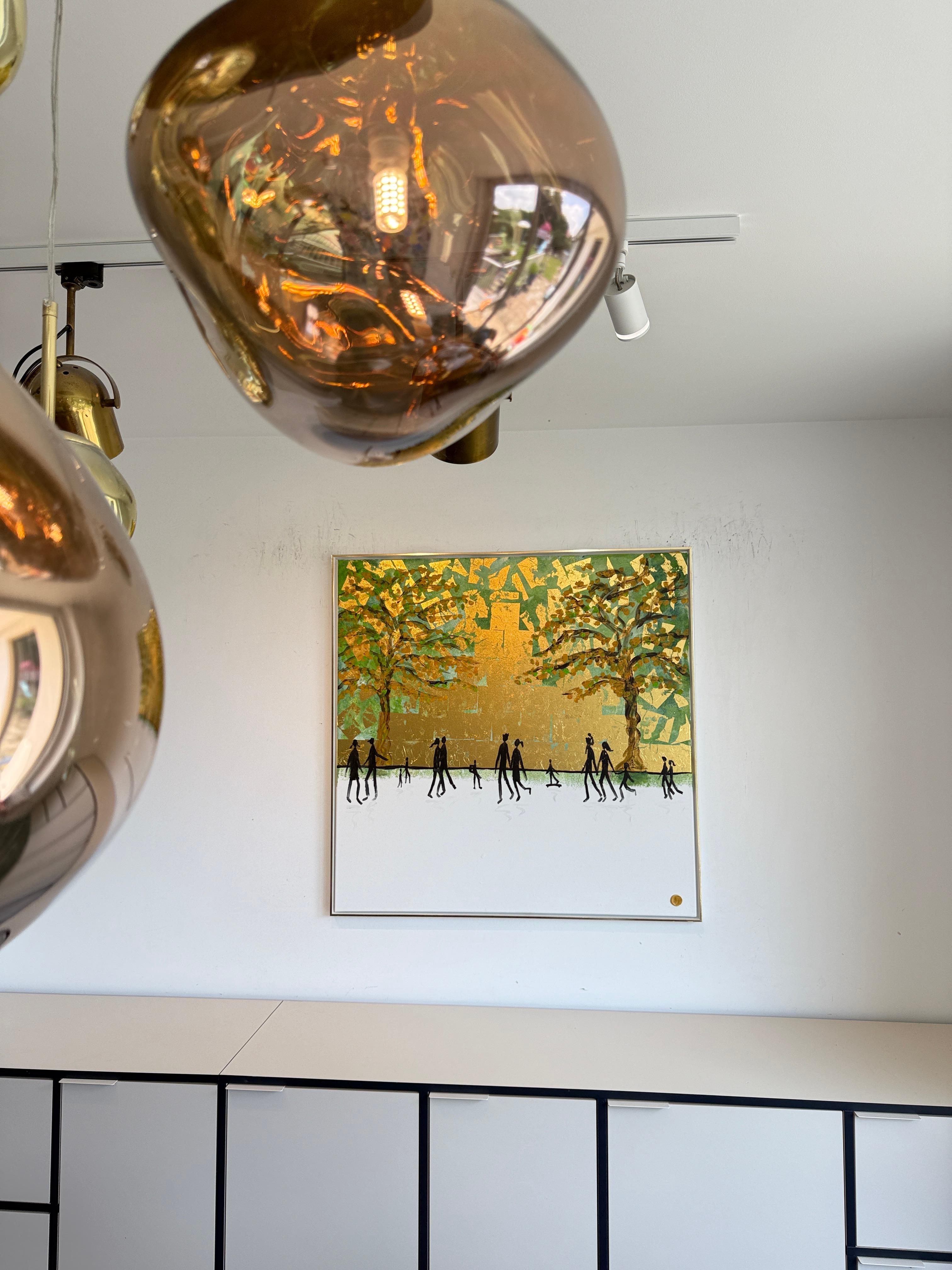 Forever Starts With You and I - Gold Leaf Contemporary abstract painting For Sale 10