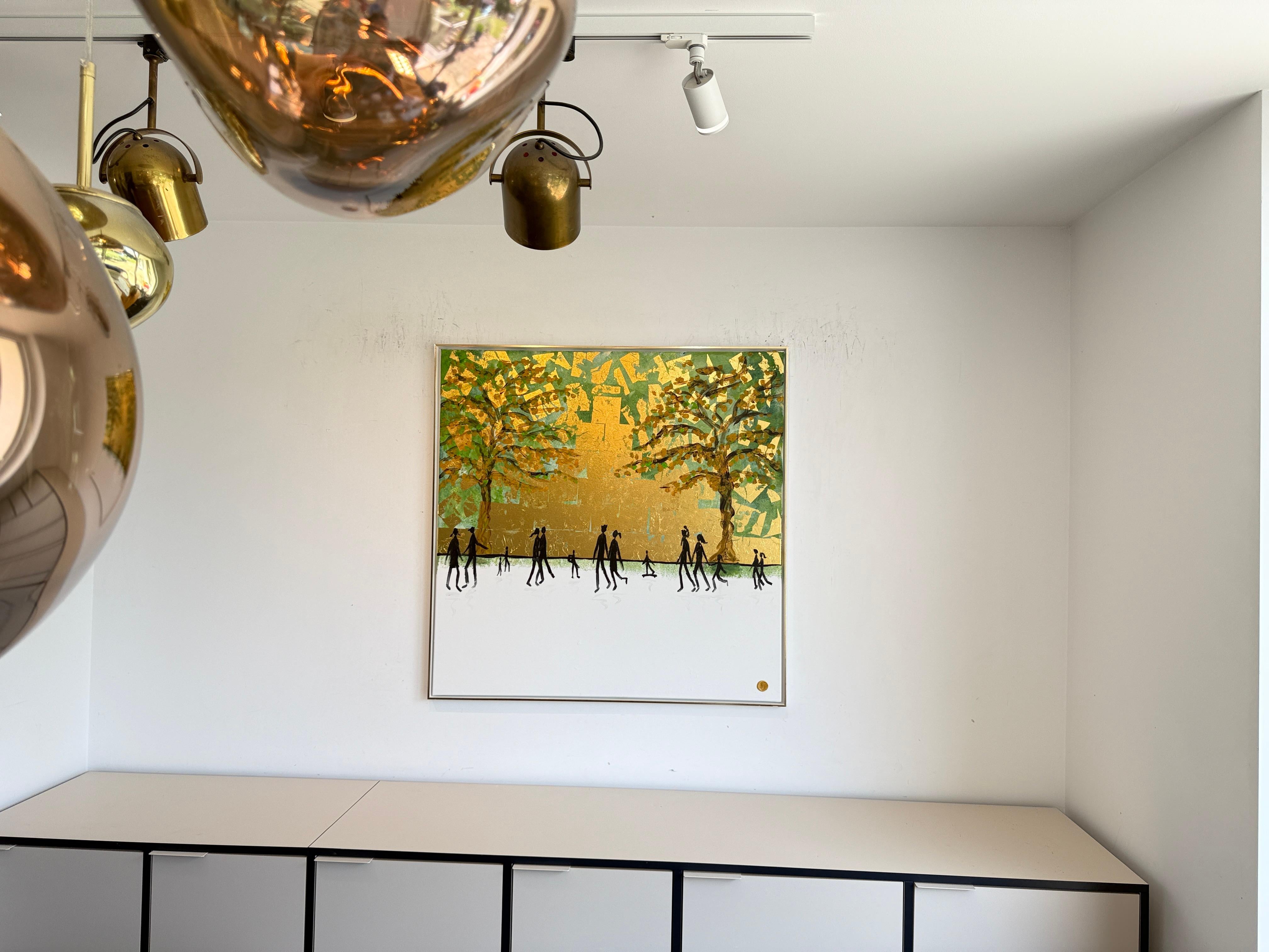 Forever Starts With You and I - Gold Leaf Contemporary abstract painting For Sale 2