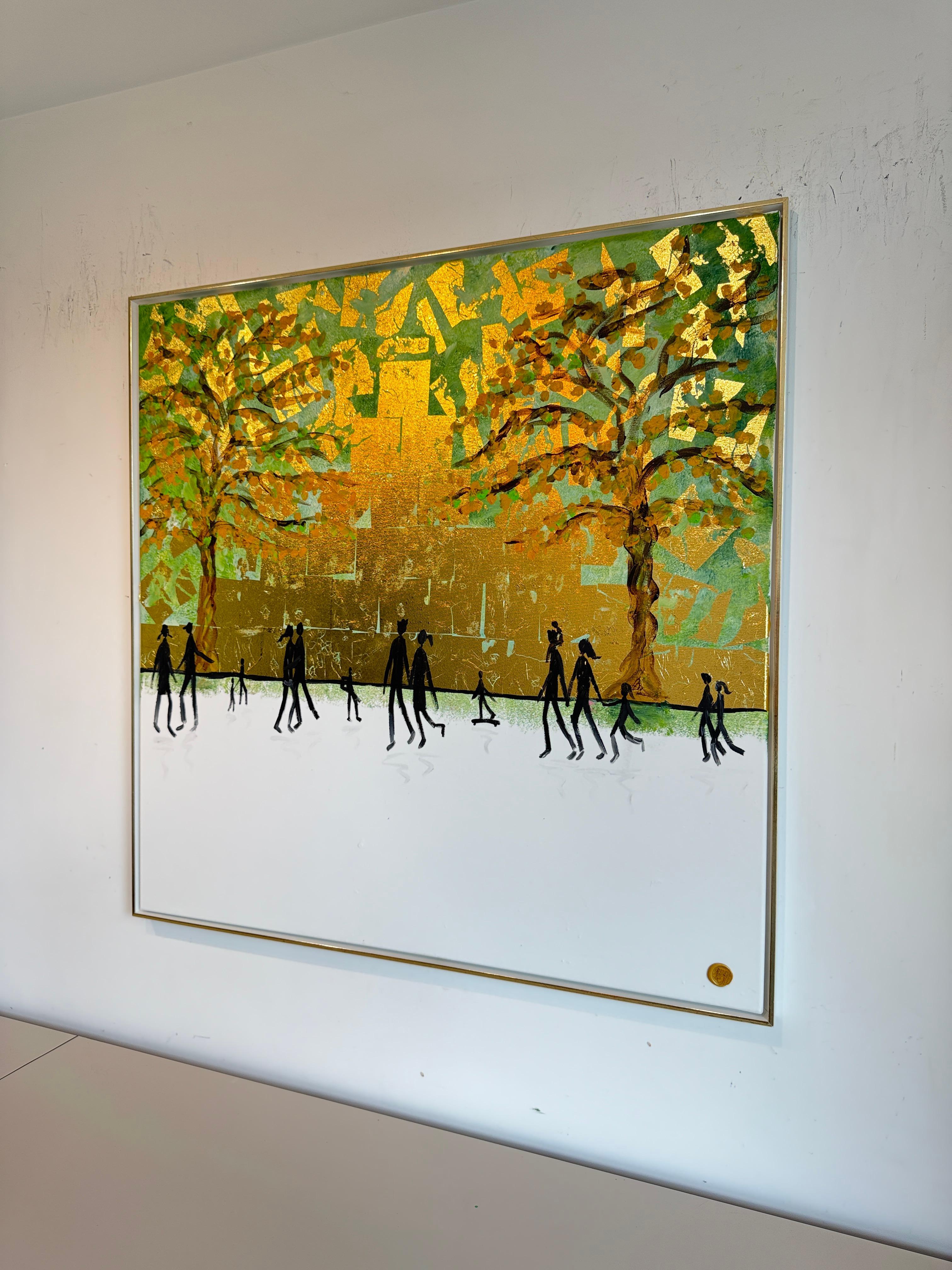 Forever Starts With You and I - Gold Leaf Contemporary abstract painting For Sale 5