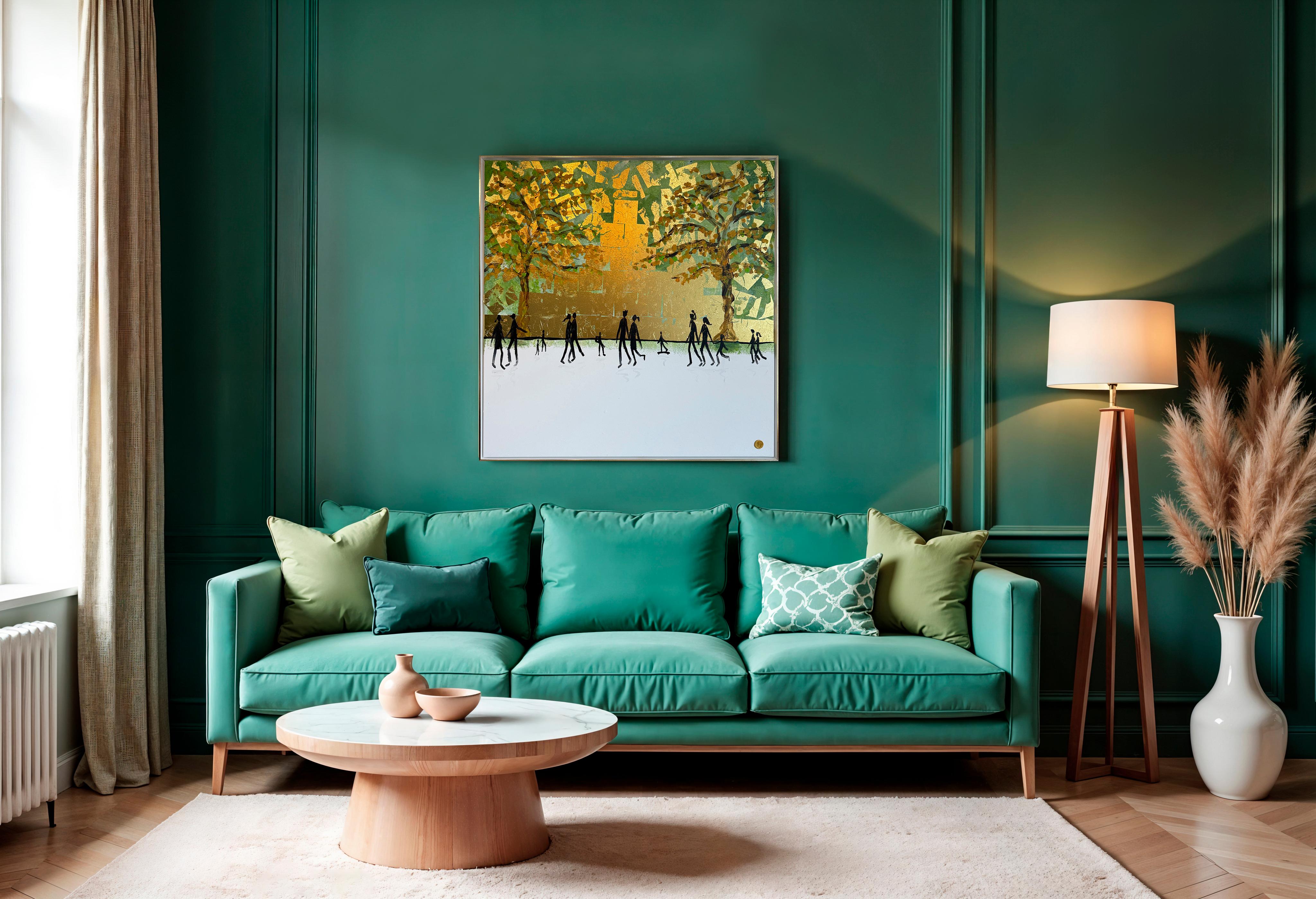 Forever Starts With You and I - Gold Leaf Contemporary abstract painting For Sale 6