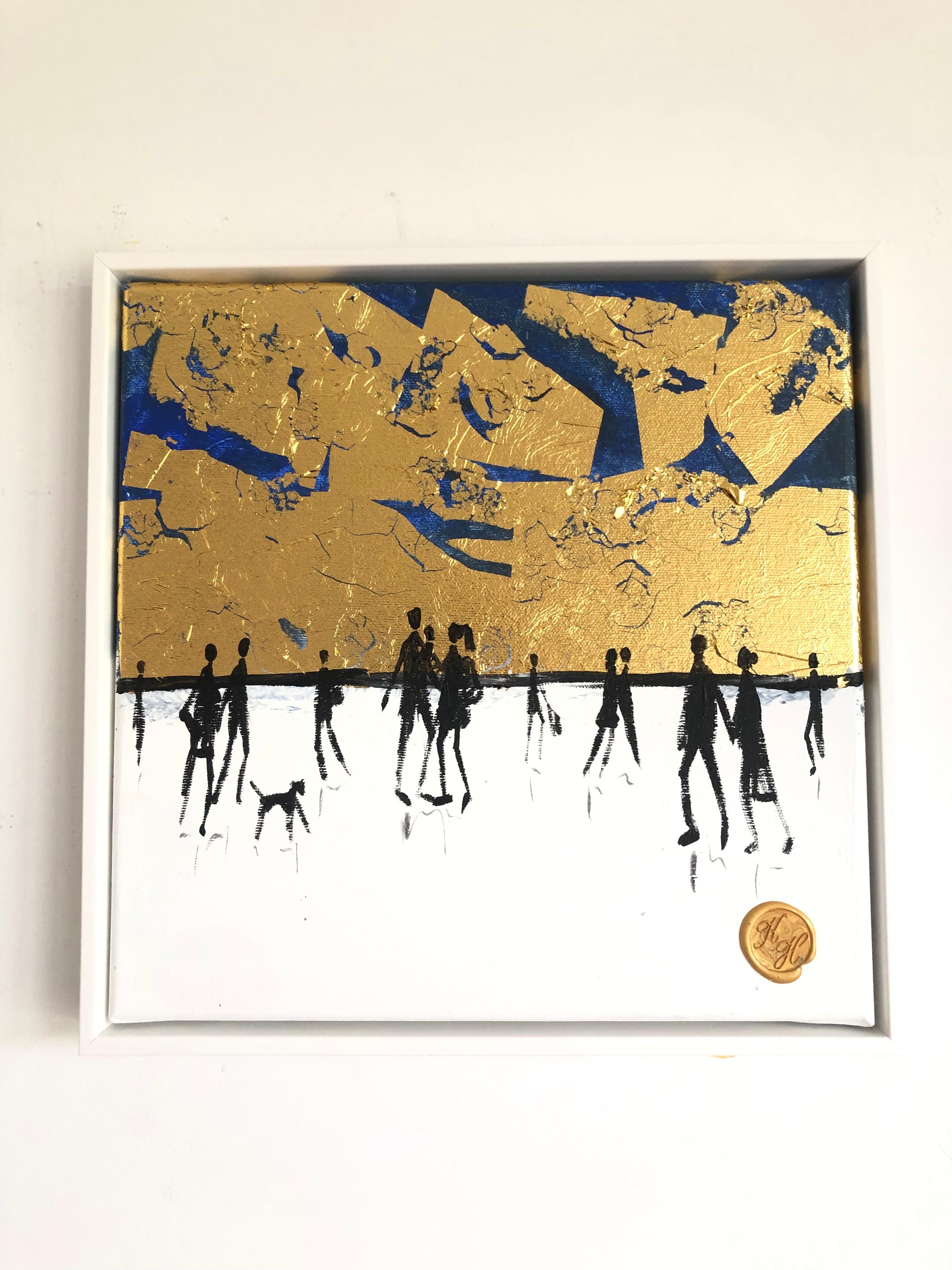 Per sempre io e te - Foglia d'oro Quadro astratto contemporaneo di famiglia - Painting di Katharina Hormel
