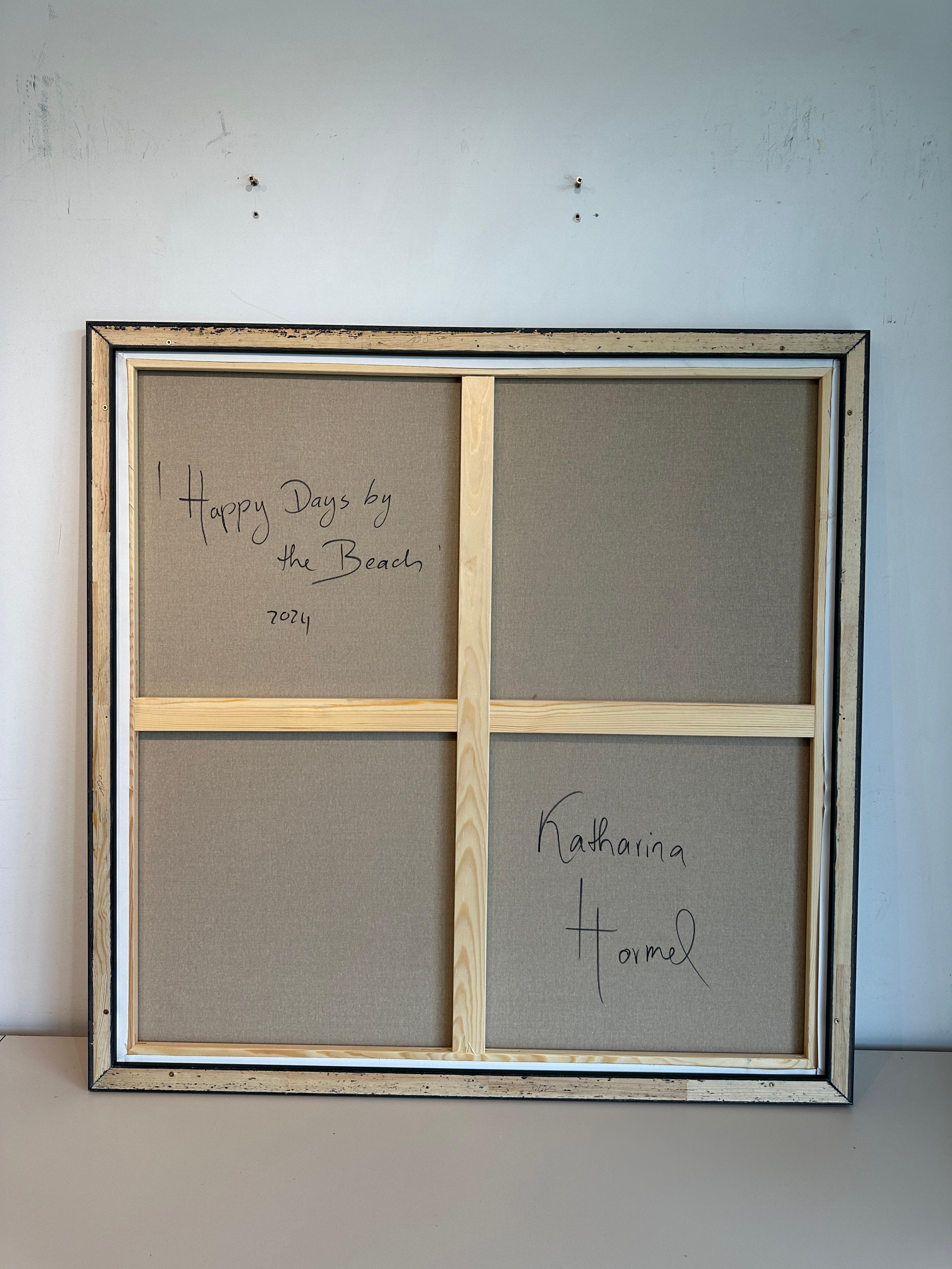 Happy Days by the Beach - Foglia d'oro Quadro astratto contemporaneo di famiglia 11