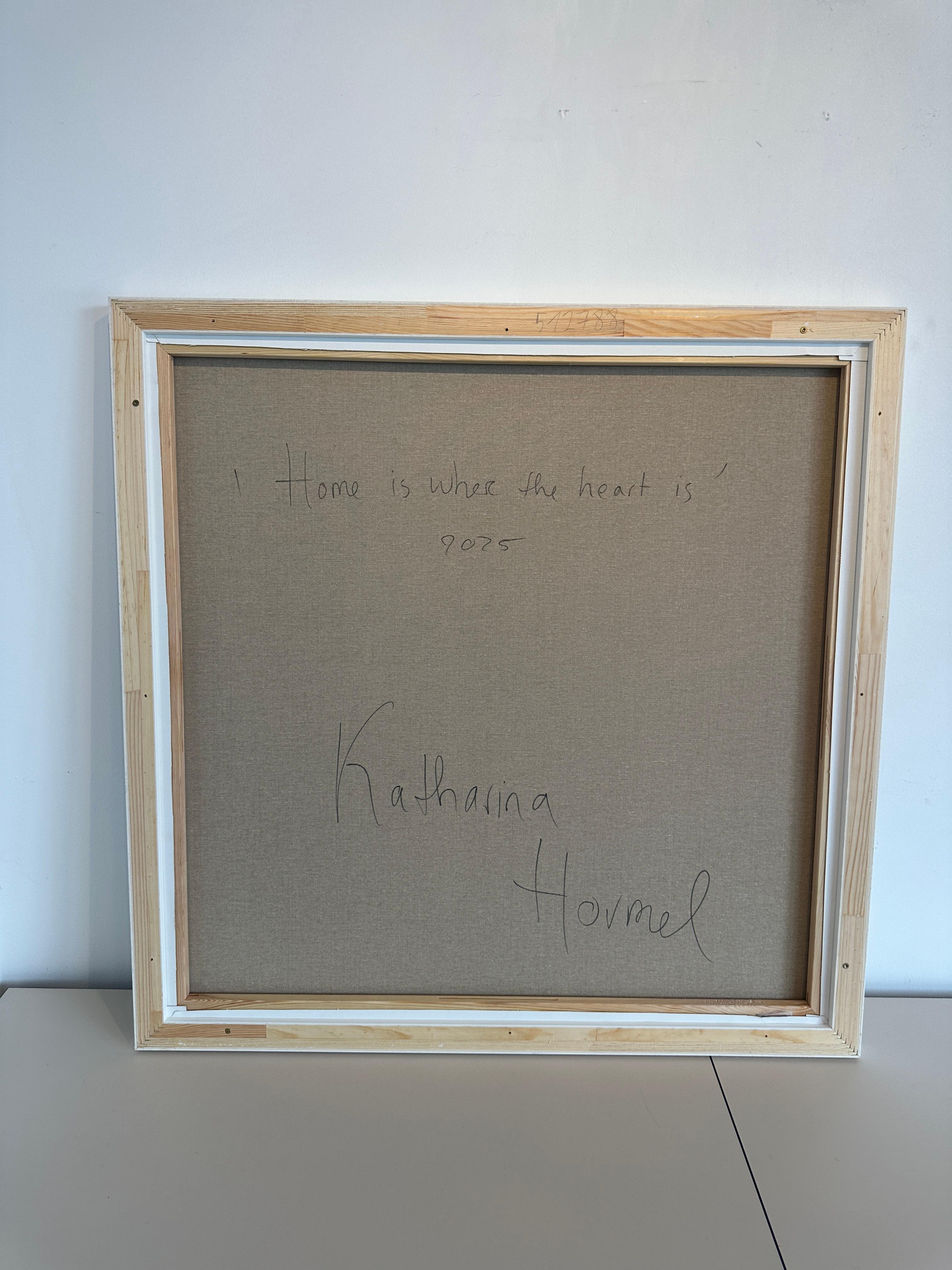 The Home is where the Heart is - Blattgold Zeitgenössisches abstraktes Gemälde im Angebot 9