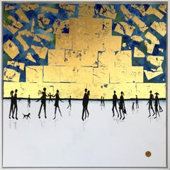 I love you till the end of time -Gold Leaf Contemporary abstract family painting