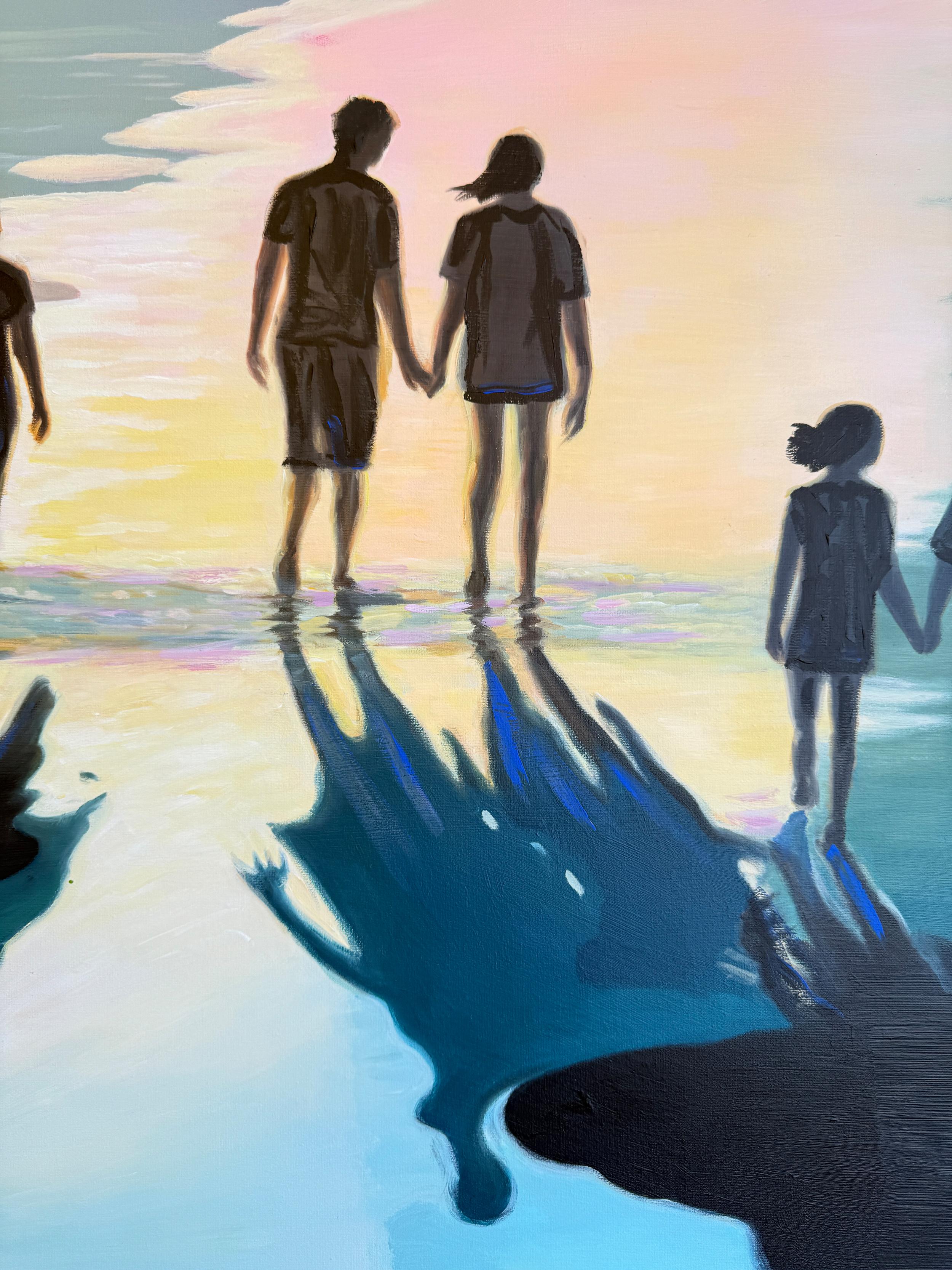 Katharina Hormel crea paisajes minimalistas con escenas cotidianas de la vida. Su arte retrata a menudo a personas ocupadas en sus actividades cotidianas, como dando un tranquilo paseo por el parque, montando en bicicleta, jugando al fútbol o
