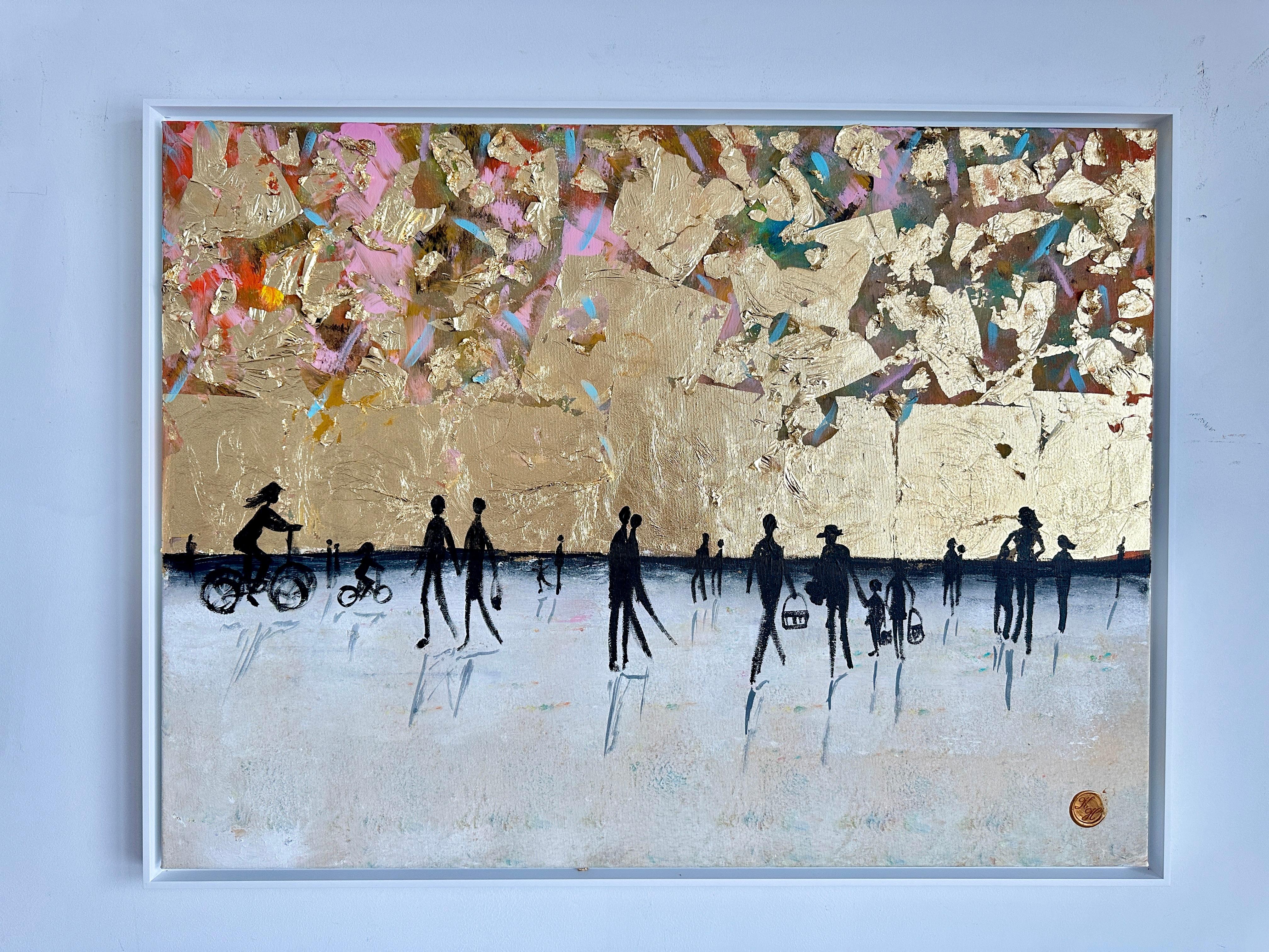 Joyful Moments - Gold Leaf Peinture abstraite contemporaine 6