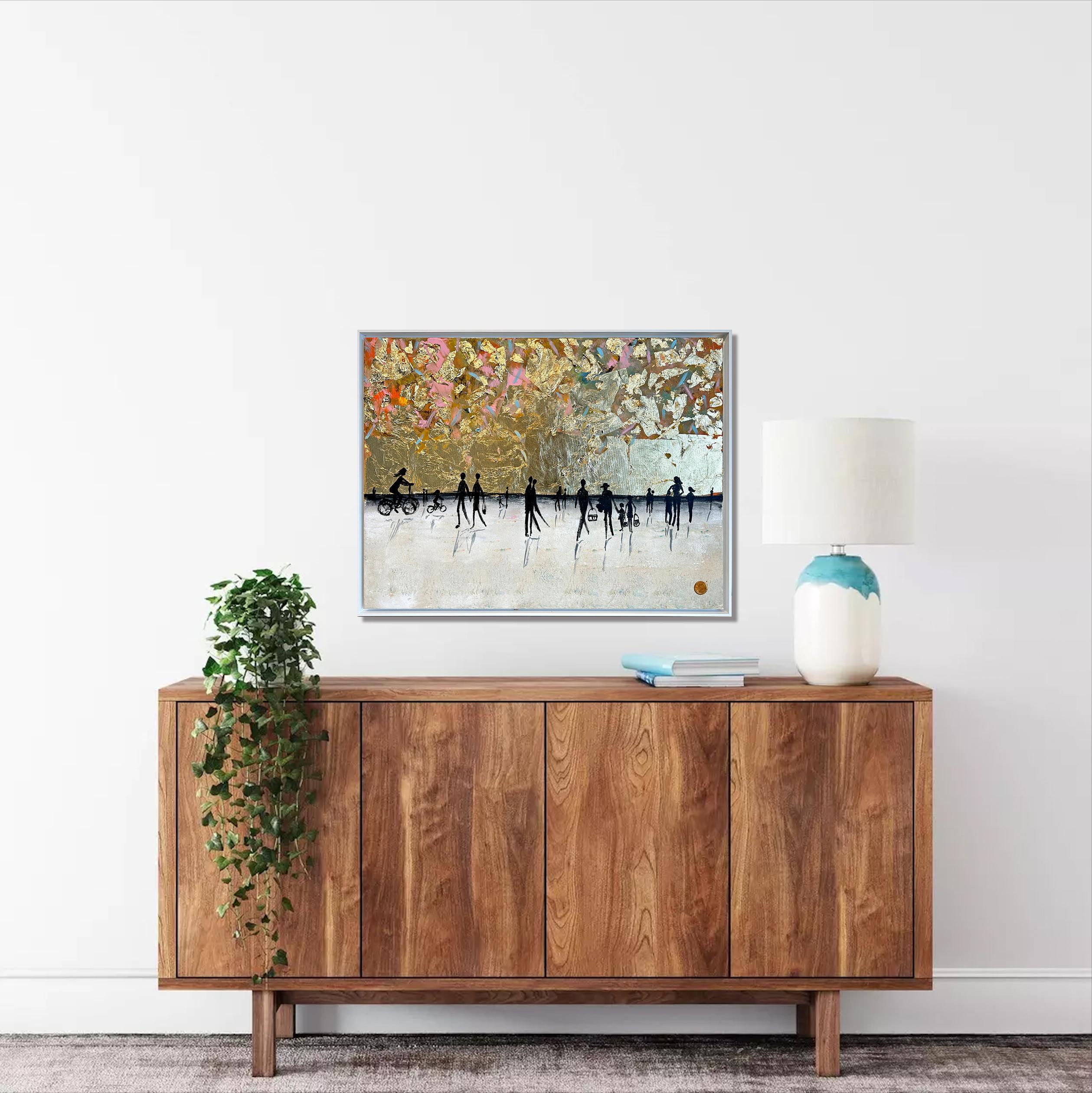 Joyful Moments - Gold Leaf Peinture abstraite contemporaine 7