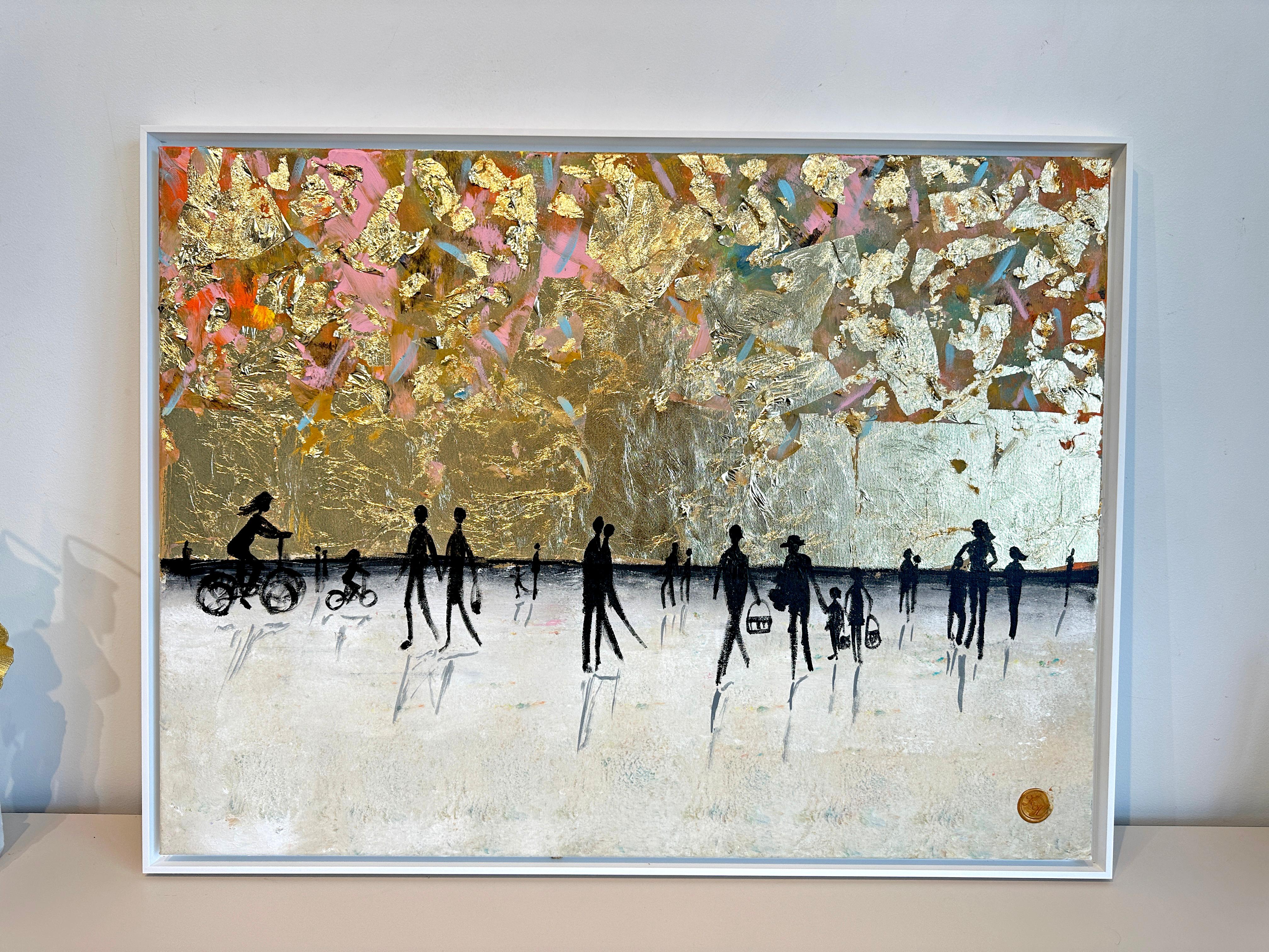 Joyful Moments - Gold Leaf Peinture abstraite contemporaine 1