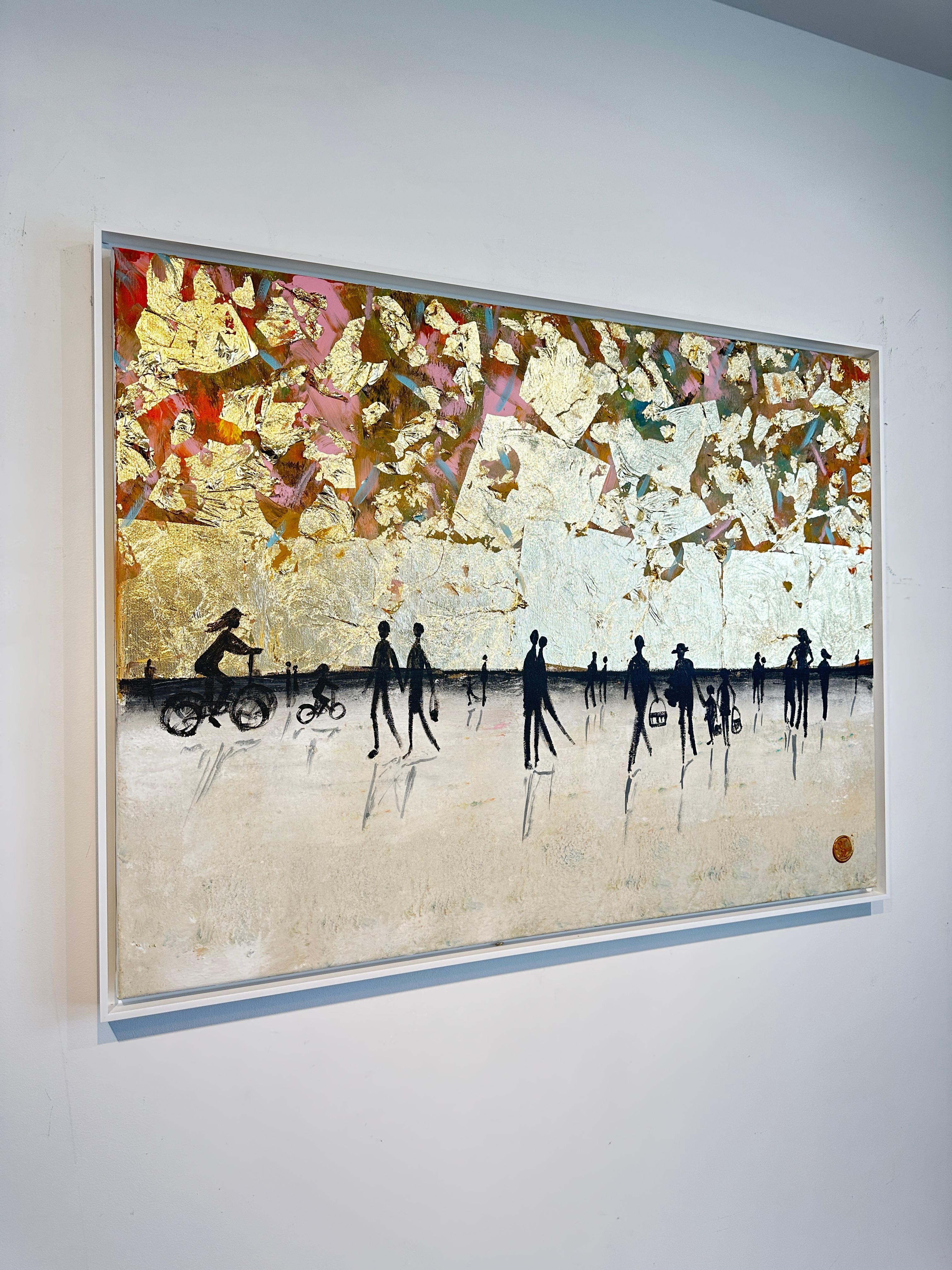 Joyful Moments - Gold Leaf Peinture abstraite contemporaine 2