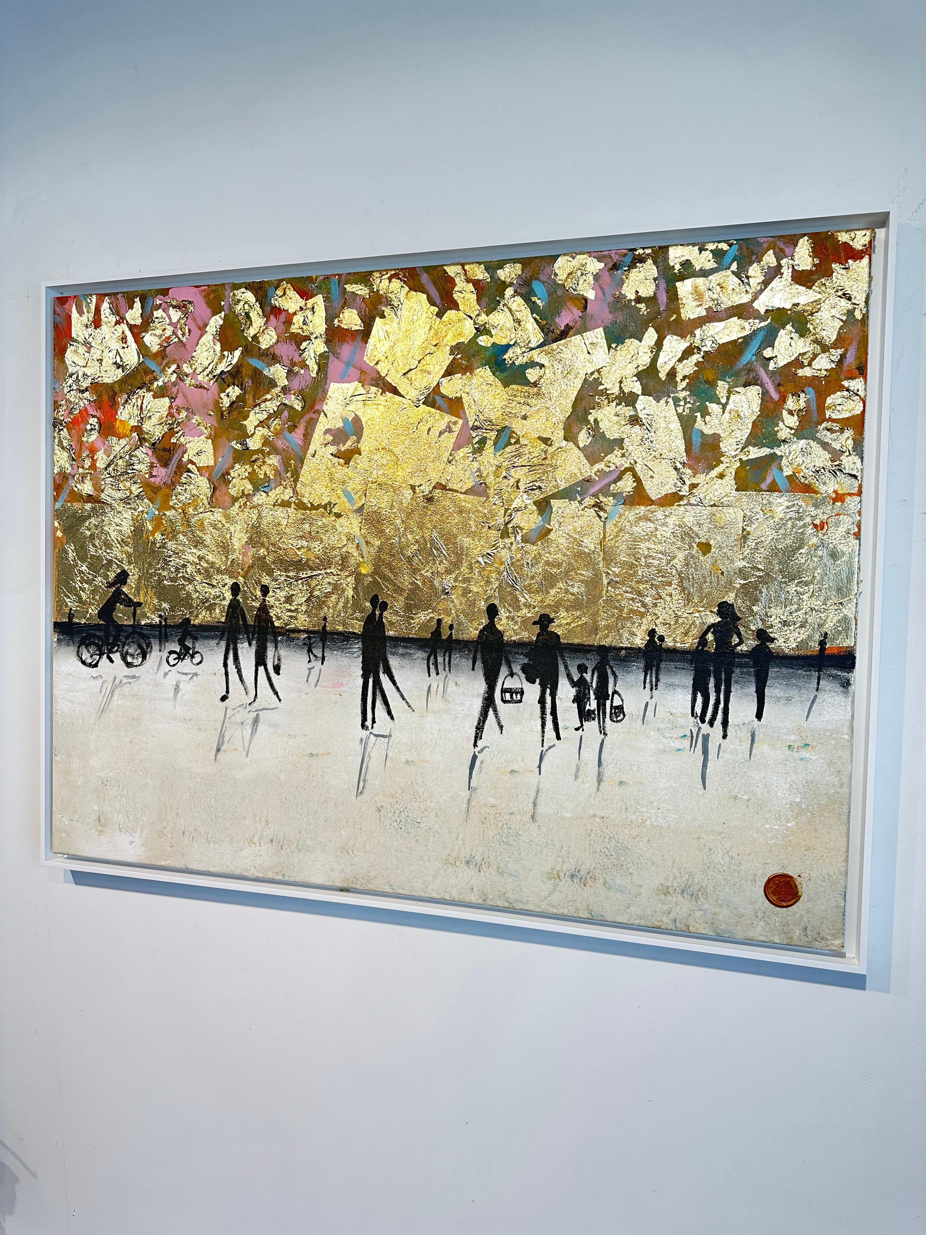 Joyful Moments - Gold Leaf Peinture abstraite contemporaine 4