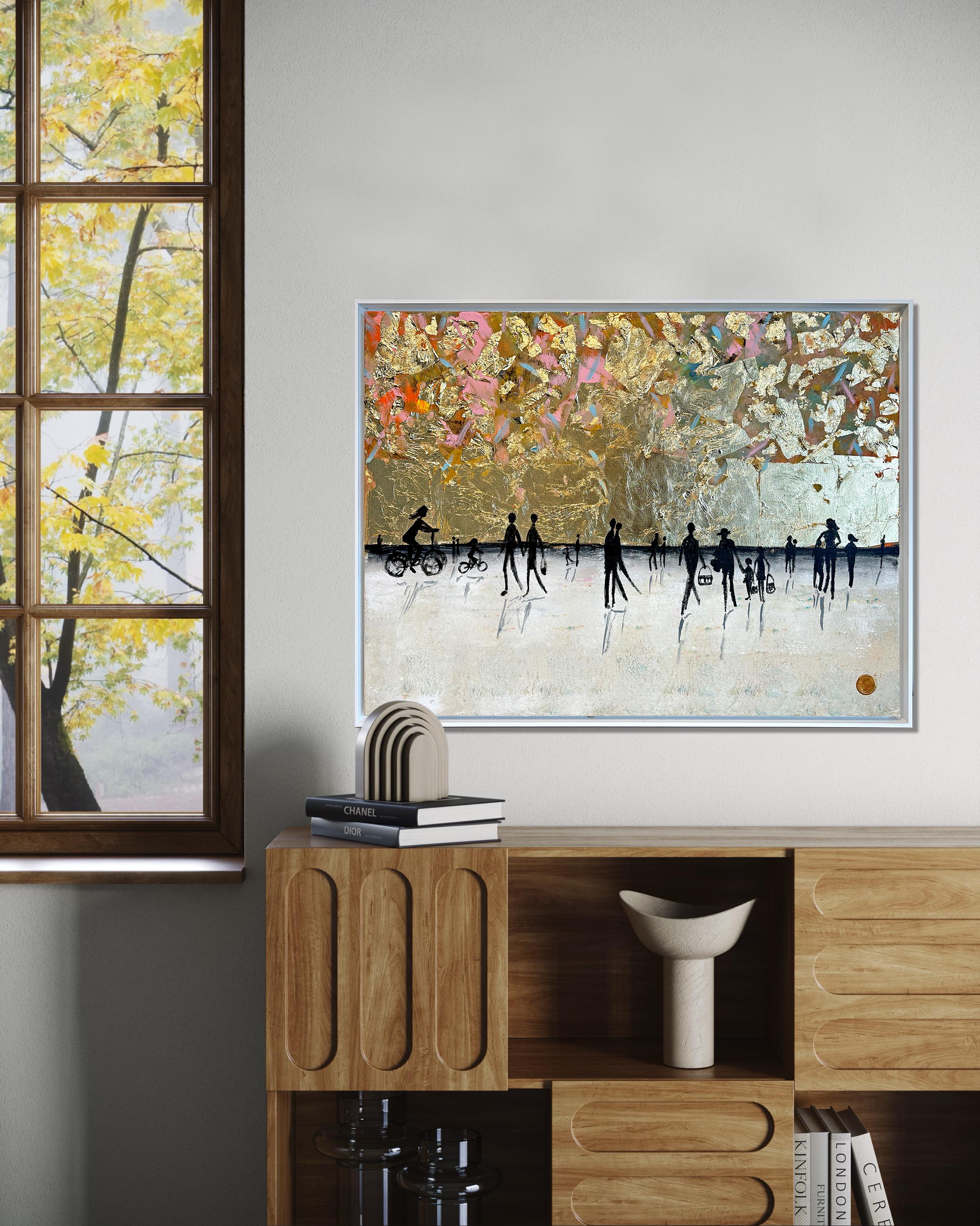 Joyful Moments - Gold Leaf Peinture abstraite contemporaine 5