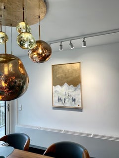 Let’s go hiking by K. Hormel - Gold Contemporary abstract Oil painting