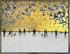 Light and Love - Gold Leaf Contemporary abstract family painting