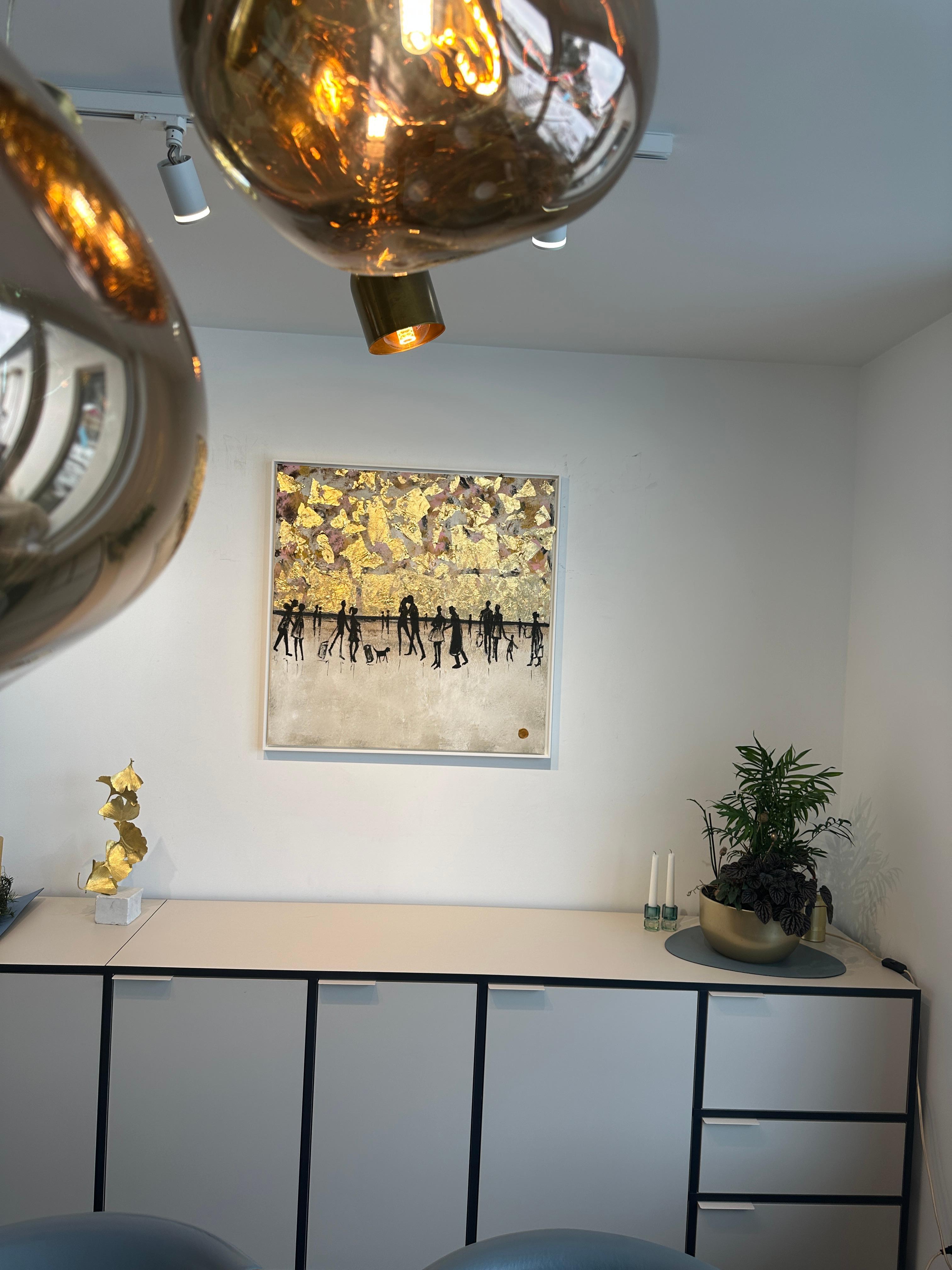 Love is a Journey - Gold Leaf Contemporary abstract painting For Sale 5