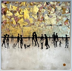 Love is a Journey - Gold Leaf Contemporary abstract painting