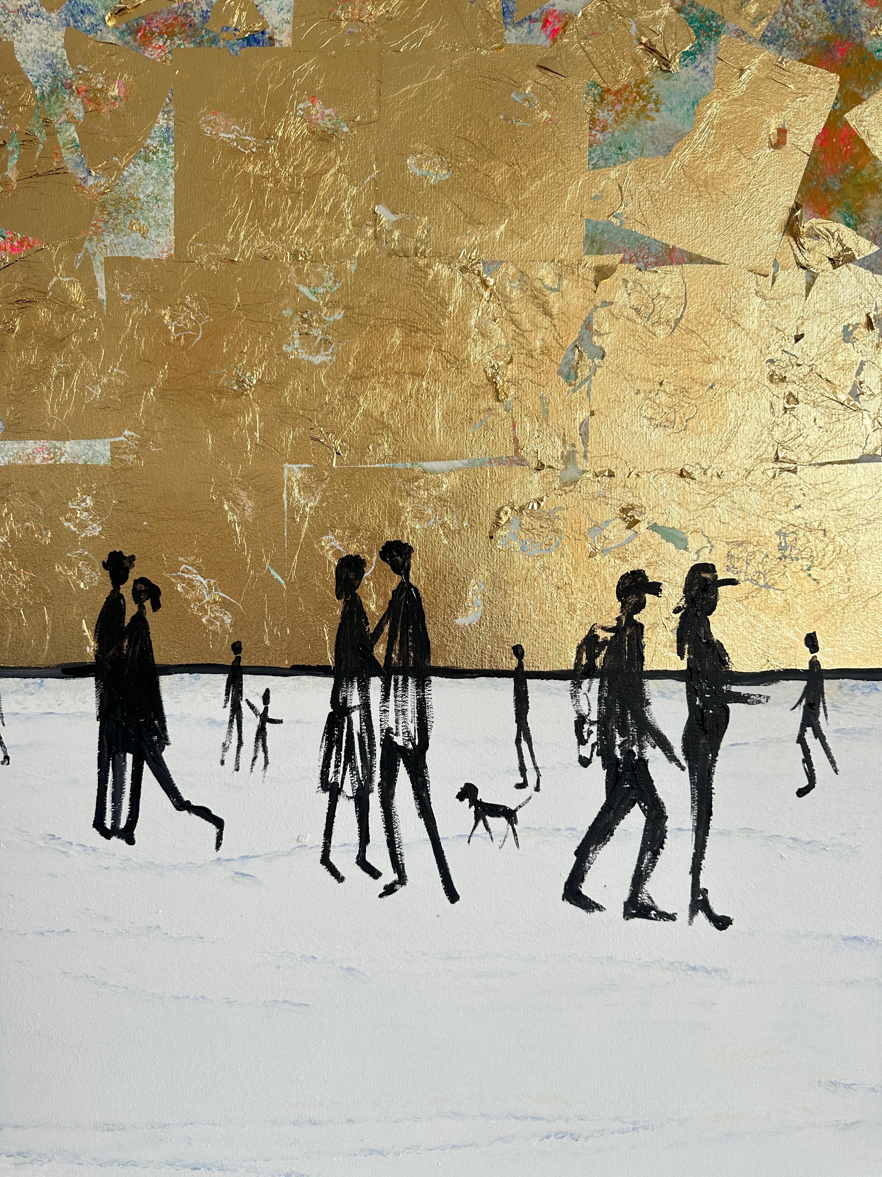 L'amore guarda nella stessa direzione - Foglia d'oro Astratto contemporaneo  pittura 8