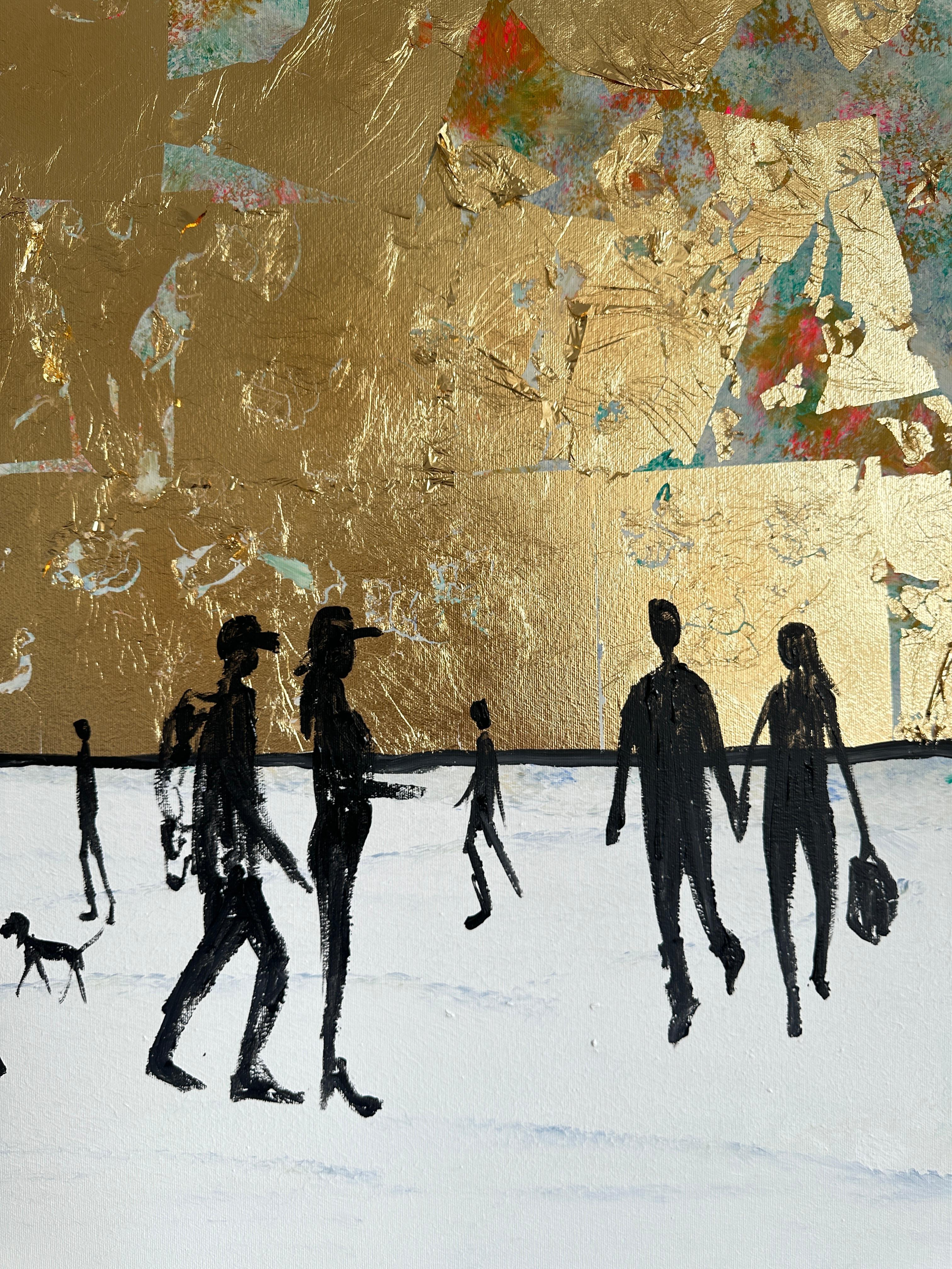 L'amore guarda nella stessa direzione - Foglia d'oro Astratto contemporaneo  pittura 10