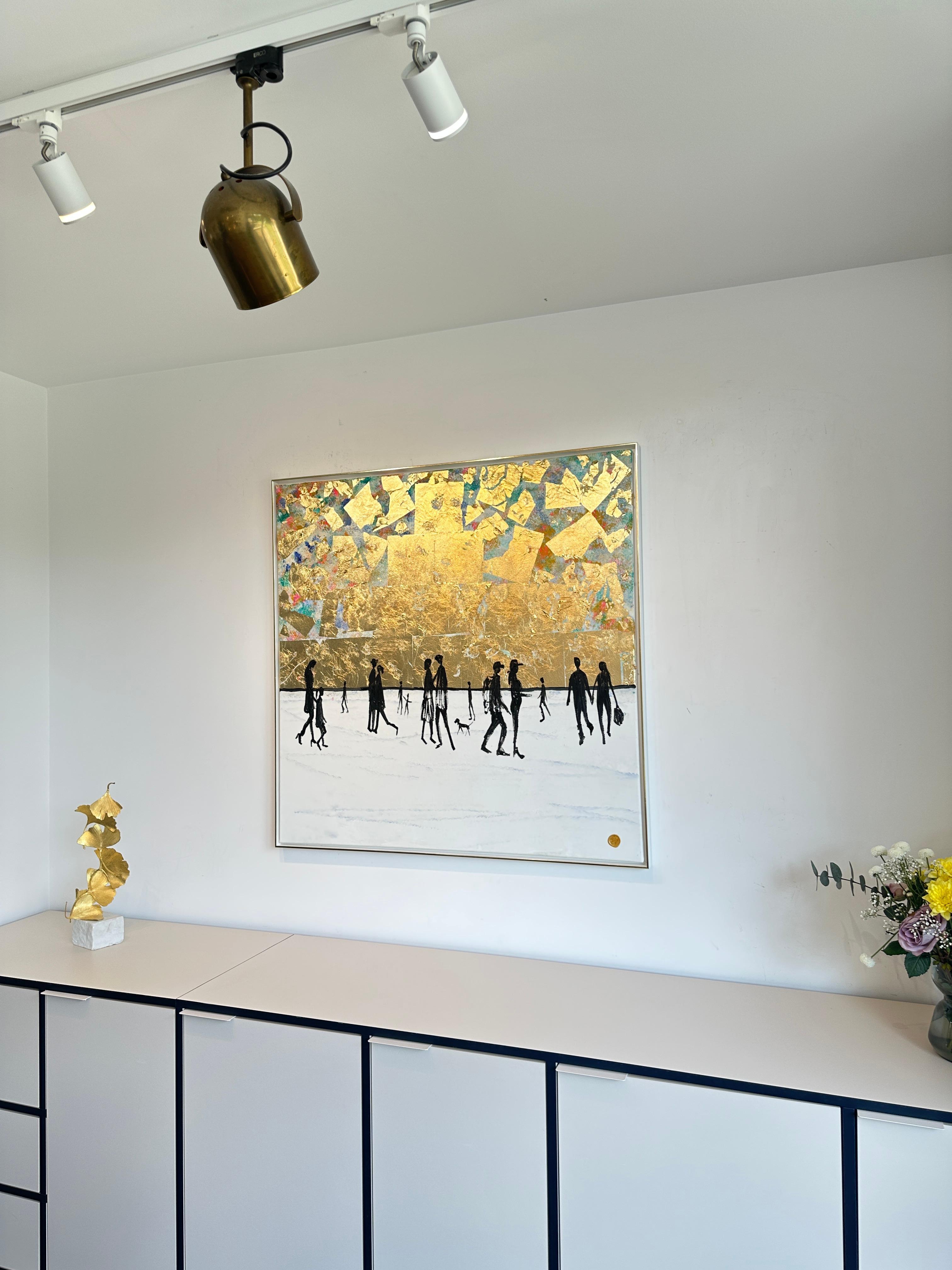 L'amore guarda nella stessa direzione - Foglia d'oro Astratto contemporaneo  pittura 11