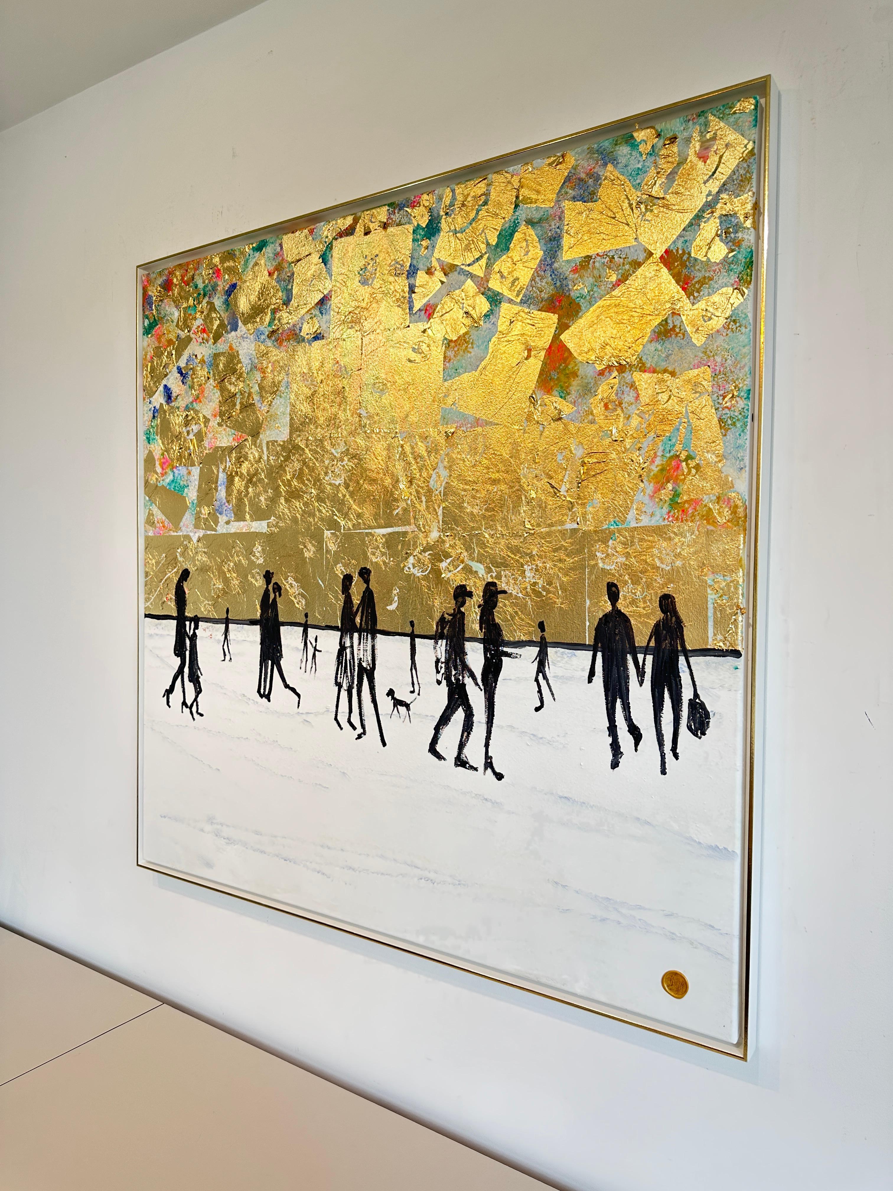 L'amore guarda nella stessa direzione - Foglia d'oro Astratto contemporaneo  pittura 12