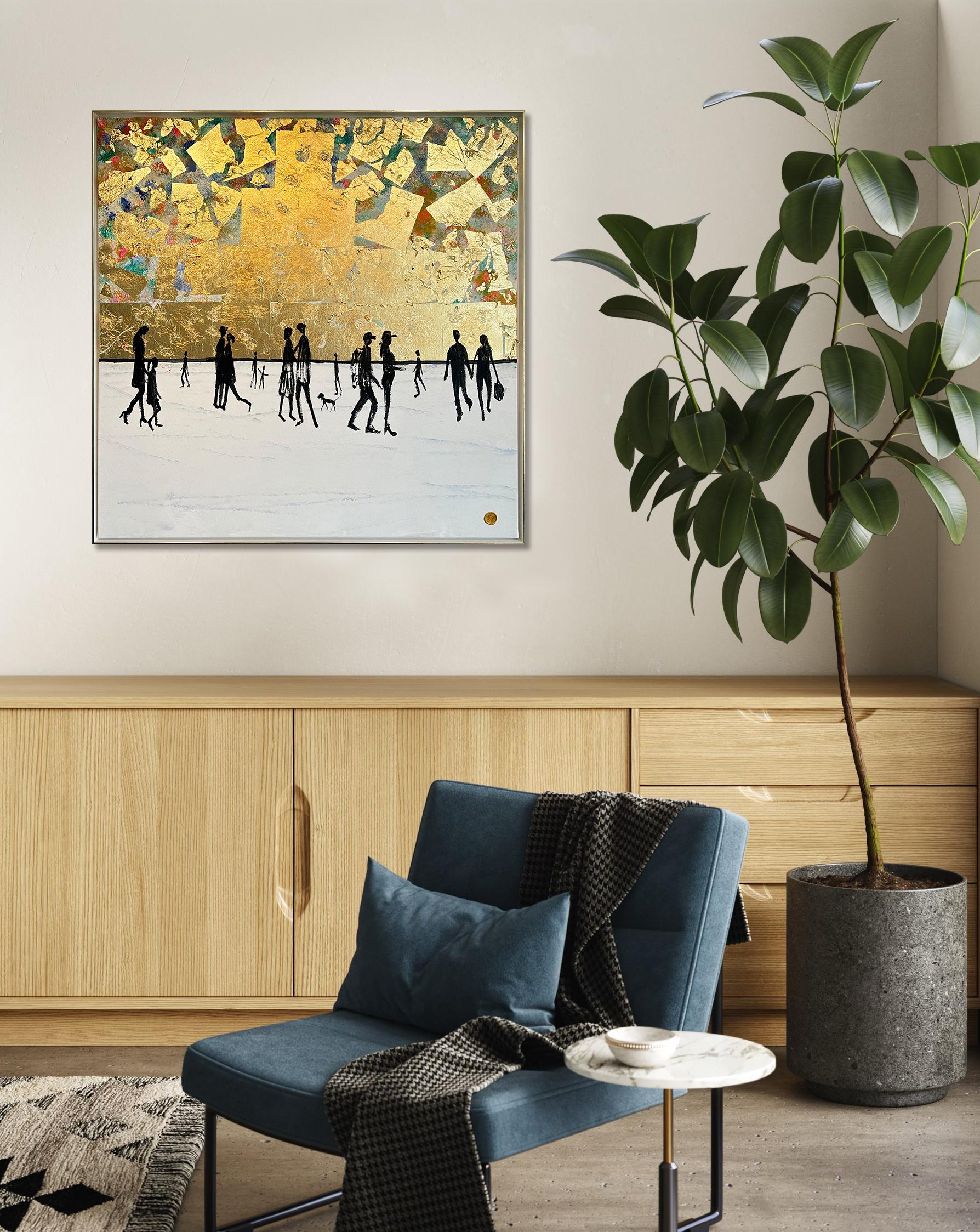 L'amore guarda nella stessa direzione - Foglia d'oro Astratto contemporaneo  pittura 13