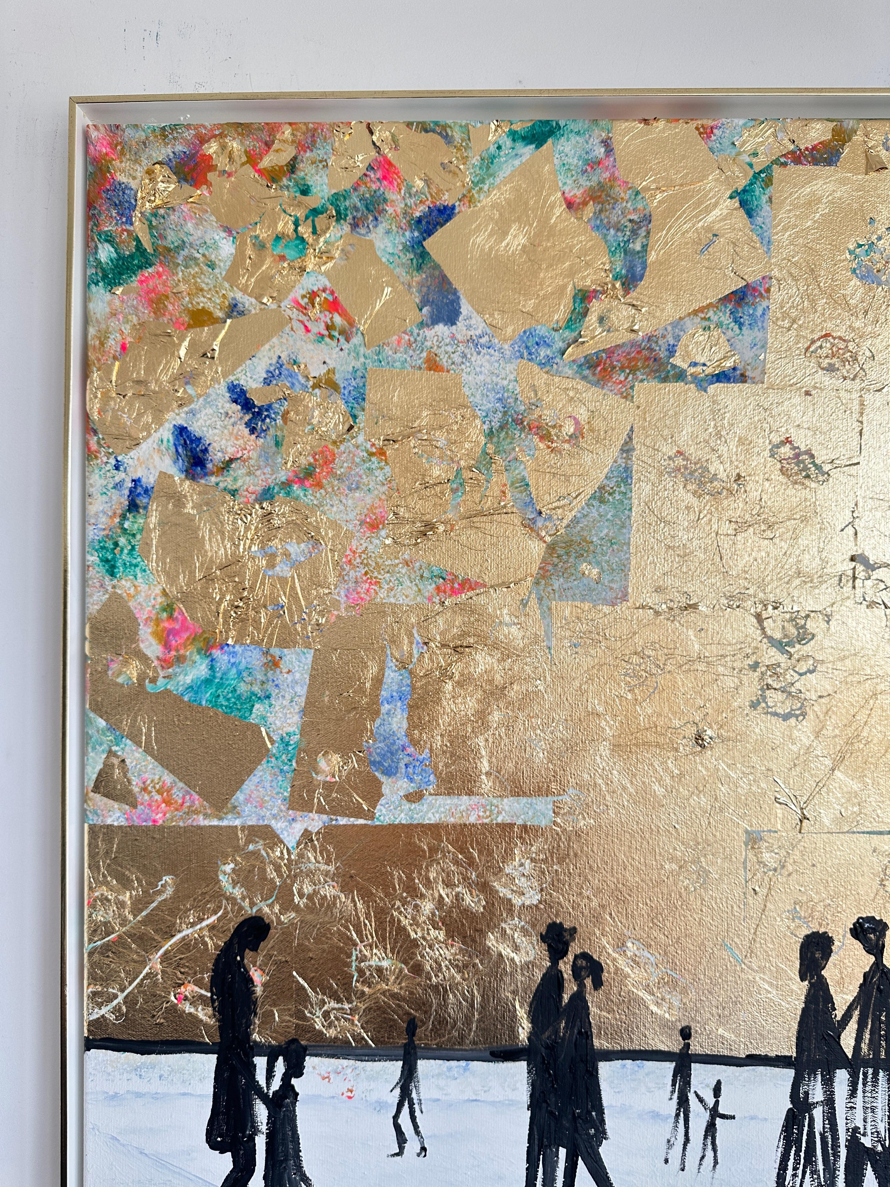 L'amore guarda nella stessa direzione - Foglia d'oro Astratto contemporaneo  pittura 4