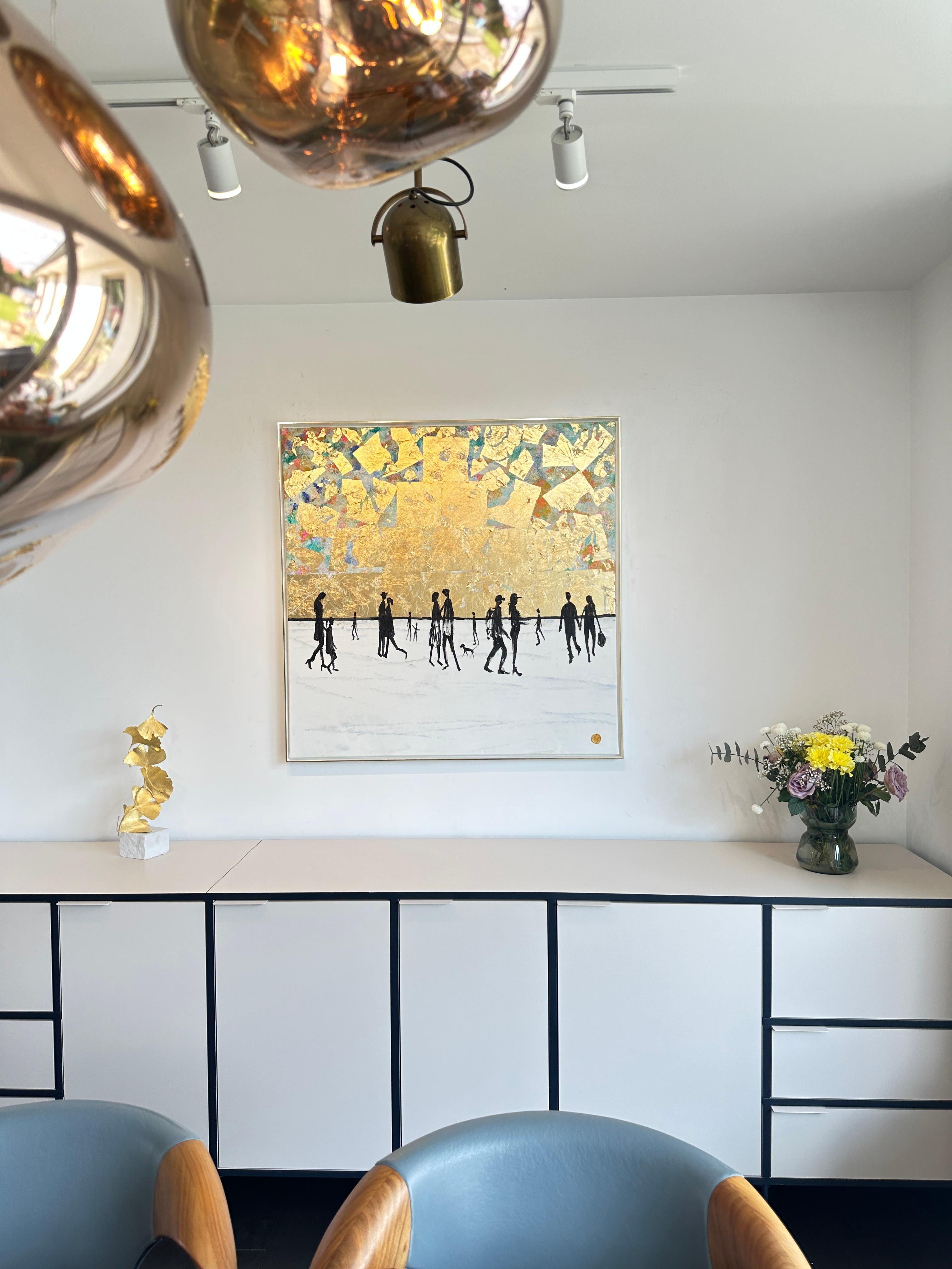 L'amore guarda nella stessa direzione - Foglia d'oro Astratto contemporaneo  pittura 5