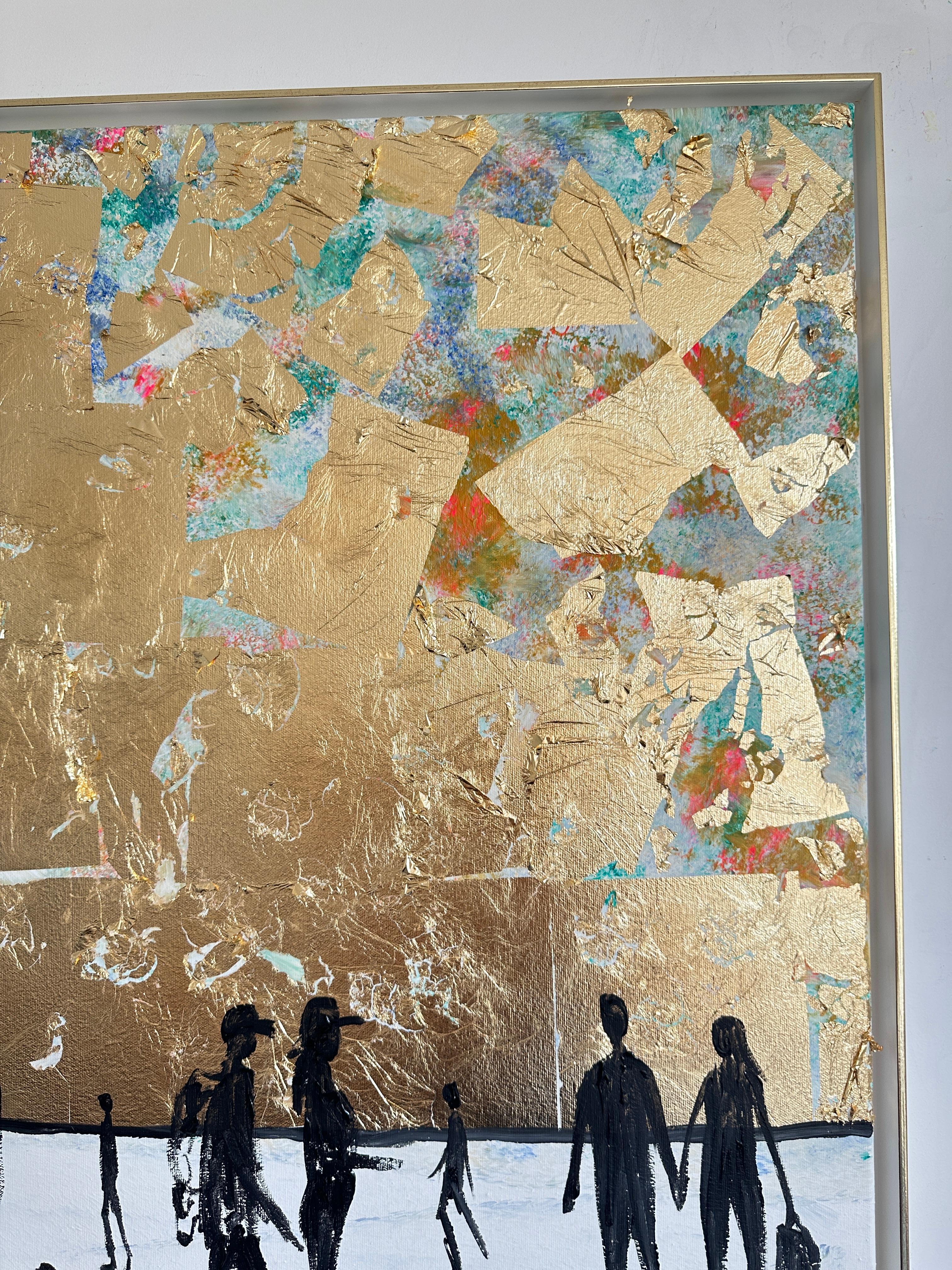 L'amore guarda nella stessa direzione - Foglia d'oro Astratto contemporaneo  pittura 6
