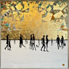 L'amore guarda nella stessa direzione - Foglia d'oro Astratto contemporaneo  pittura