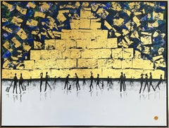 Love is the Greatest Feeling - Gold Leaf Contemporary abstract family painting