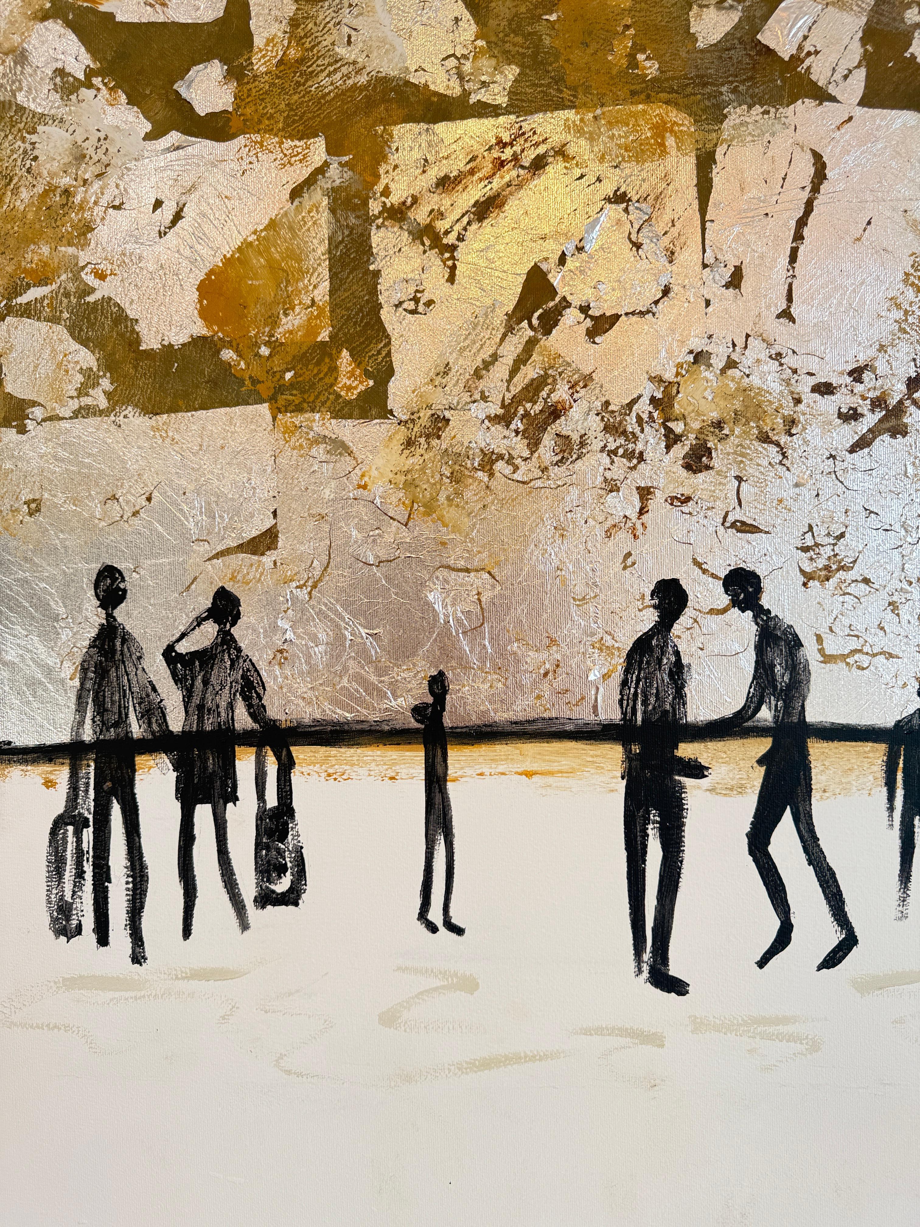 Katharina Hormel creates minimalistic landscape paintings featuring everyday scenes of life. Her art often portrays people engaged in their daily activities, such as taking a leisurely walk in the park, cycling, playing football, or even