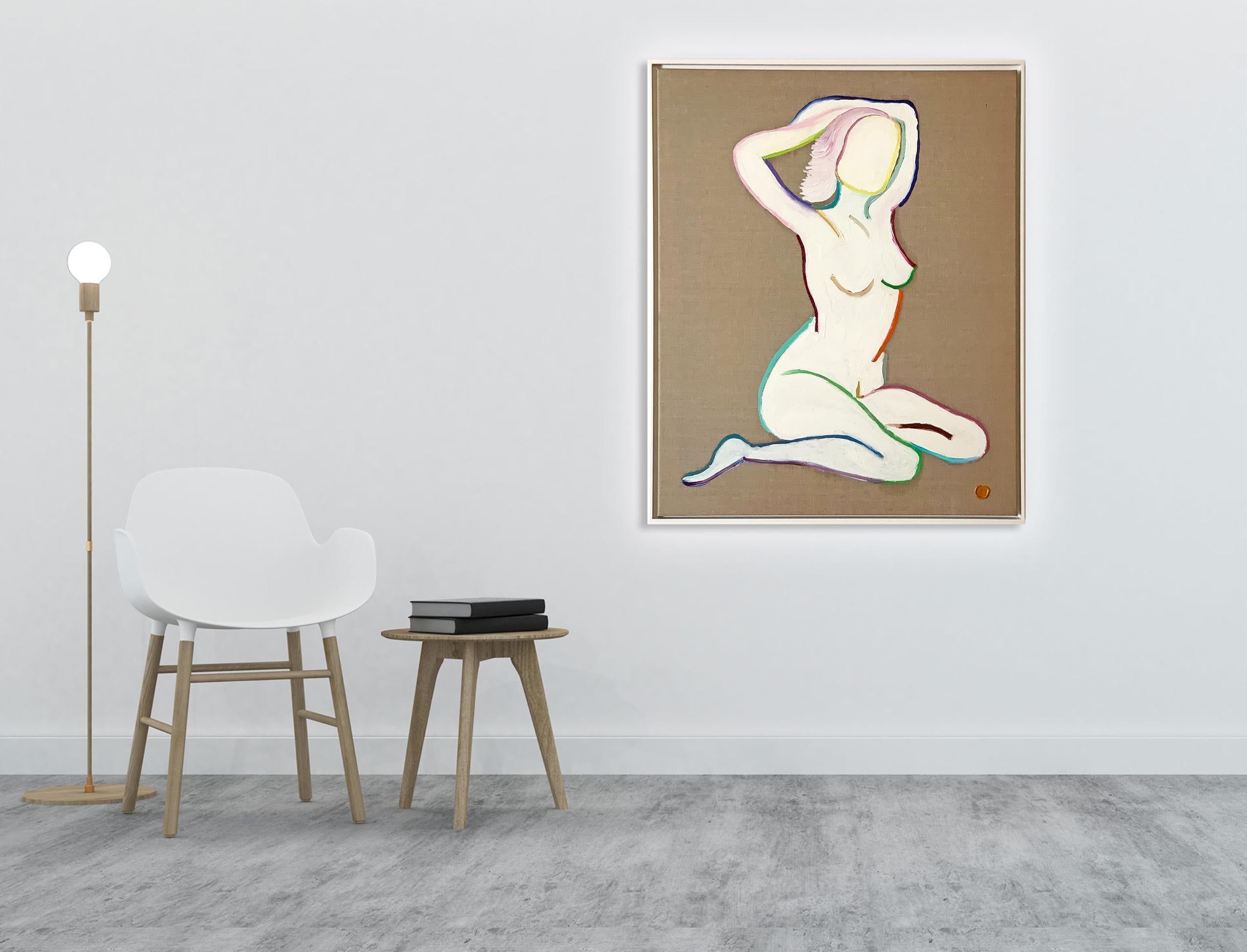 Posing for Matisse by K. Hormel - Nude Contemporary abstract Oil painting For Sale 6