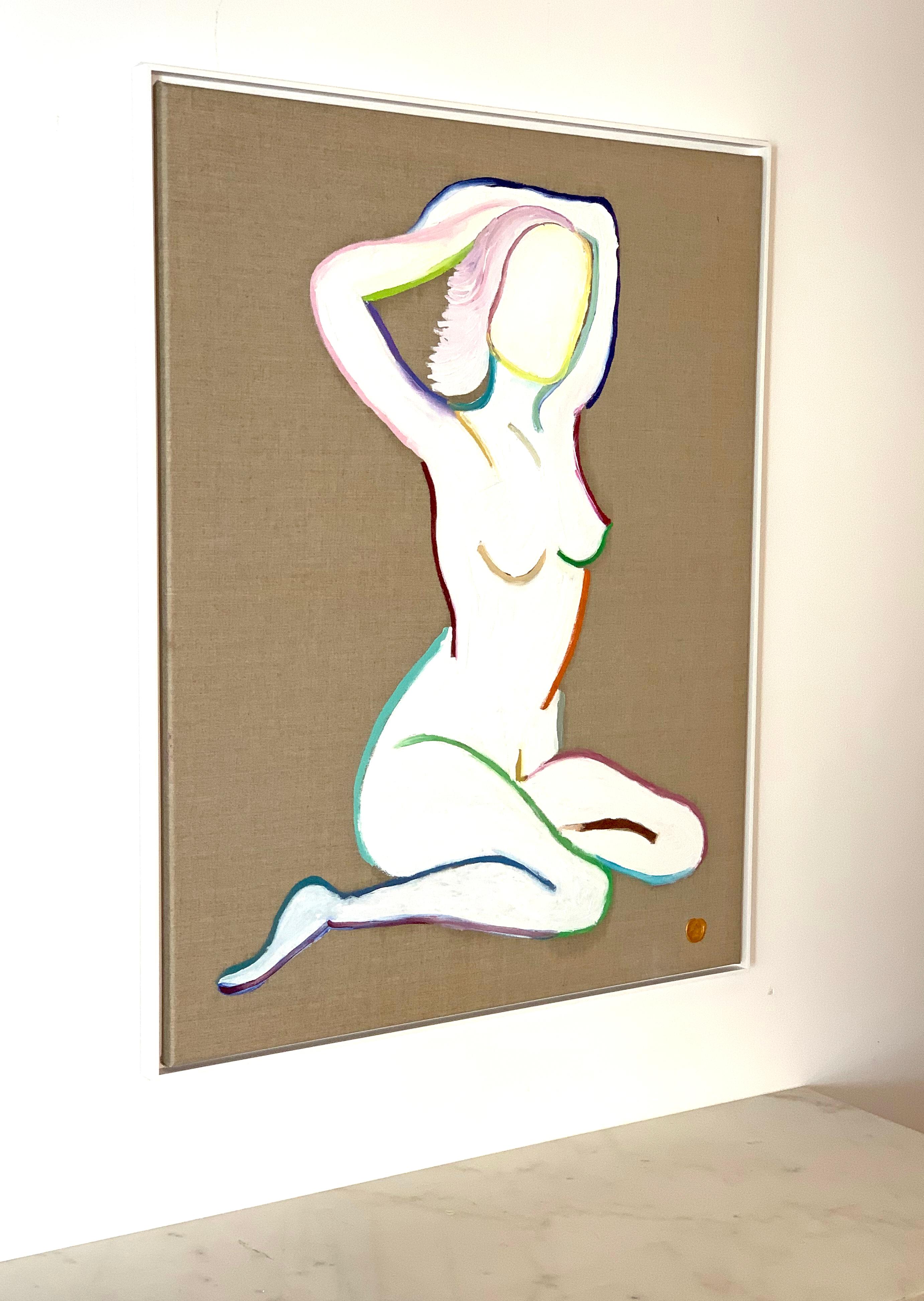 Posing for Matisse by K. Hormel - Nude Contemporary abstract Oil painting For Sale 1