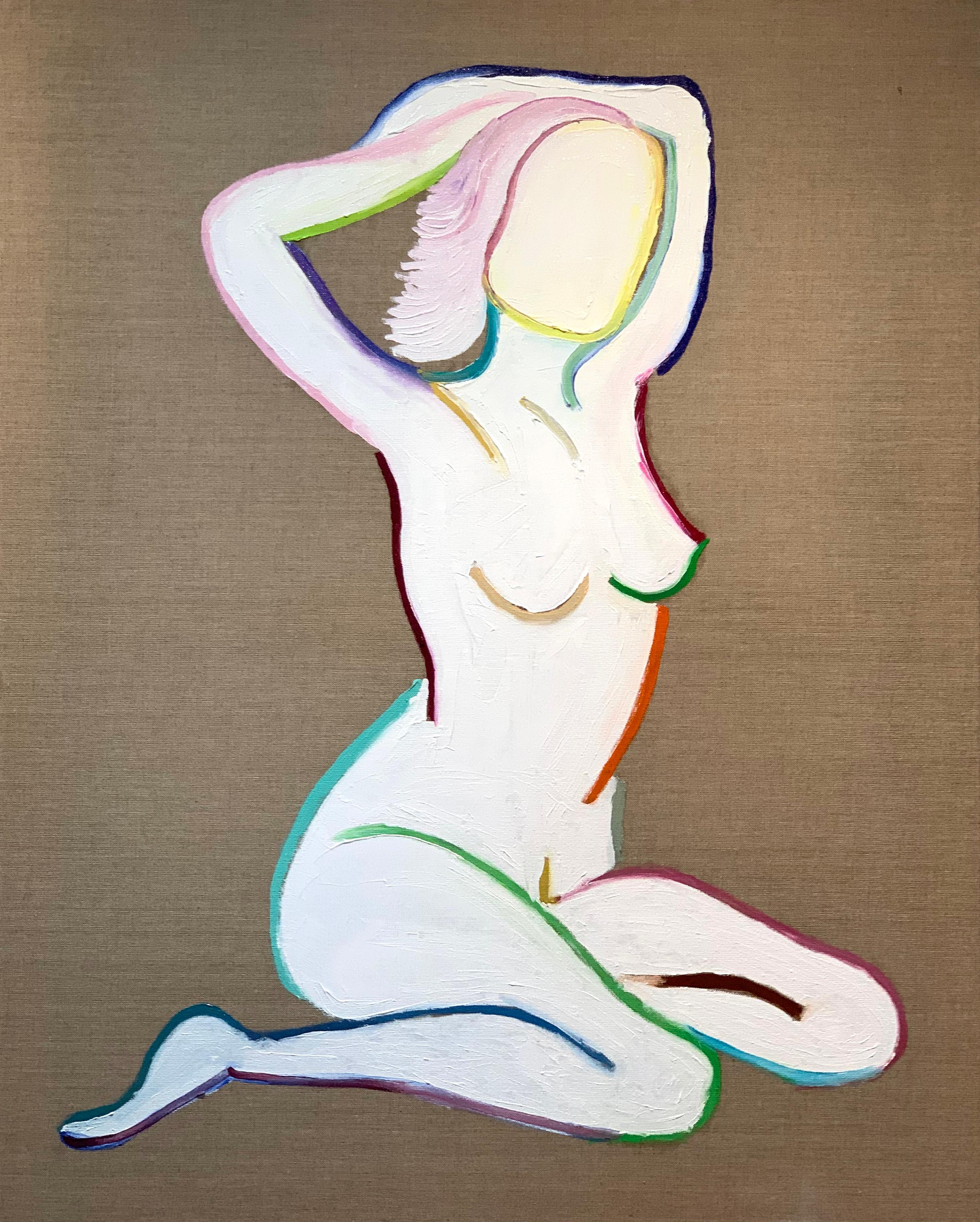 Posing for Matisse by K. Hormel - Nude Contemporary abstract Oil painting For Sale 5