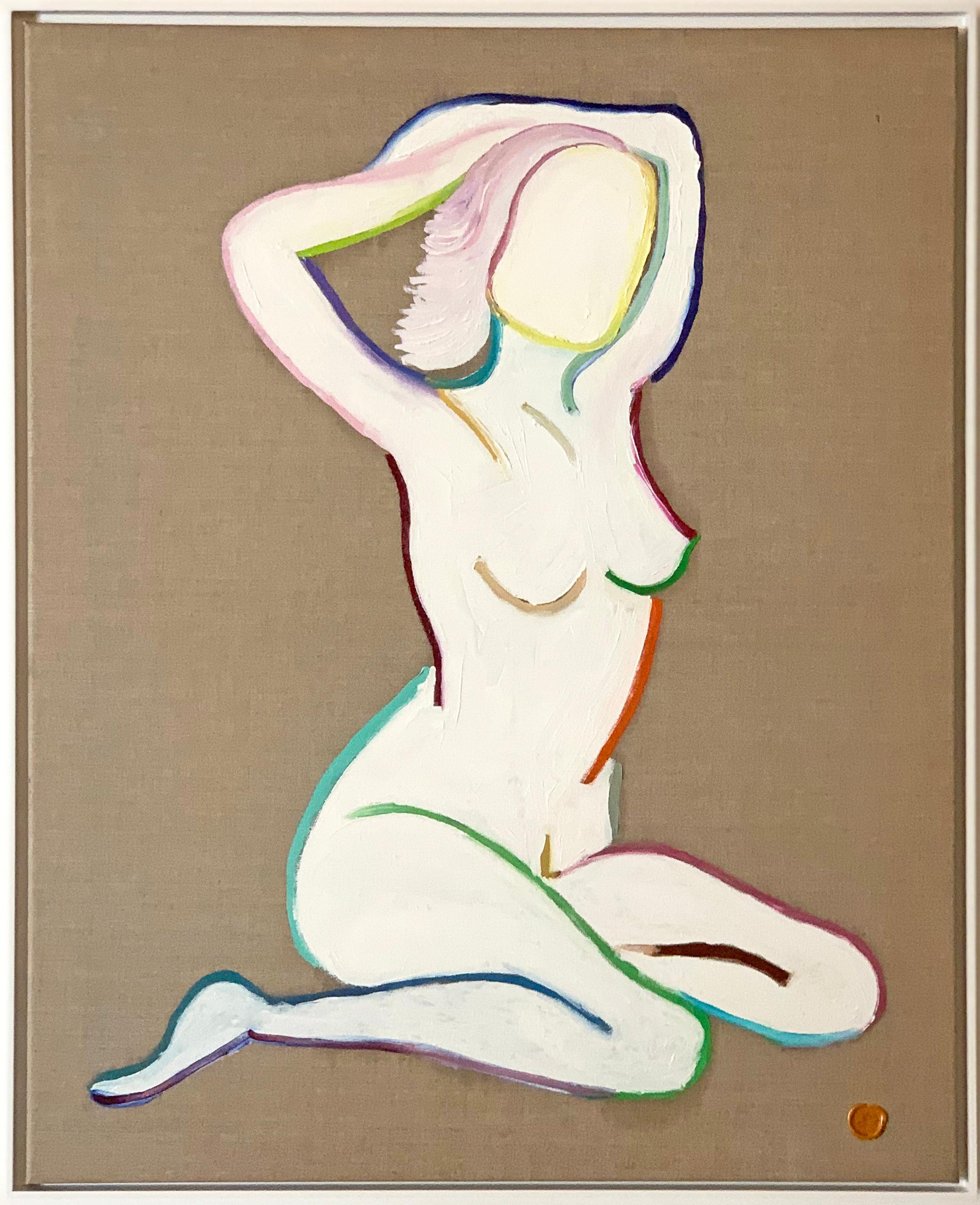 Posando para Matisse by K. Hormel - Desnudo Óleo abstracto contemporáneo