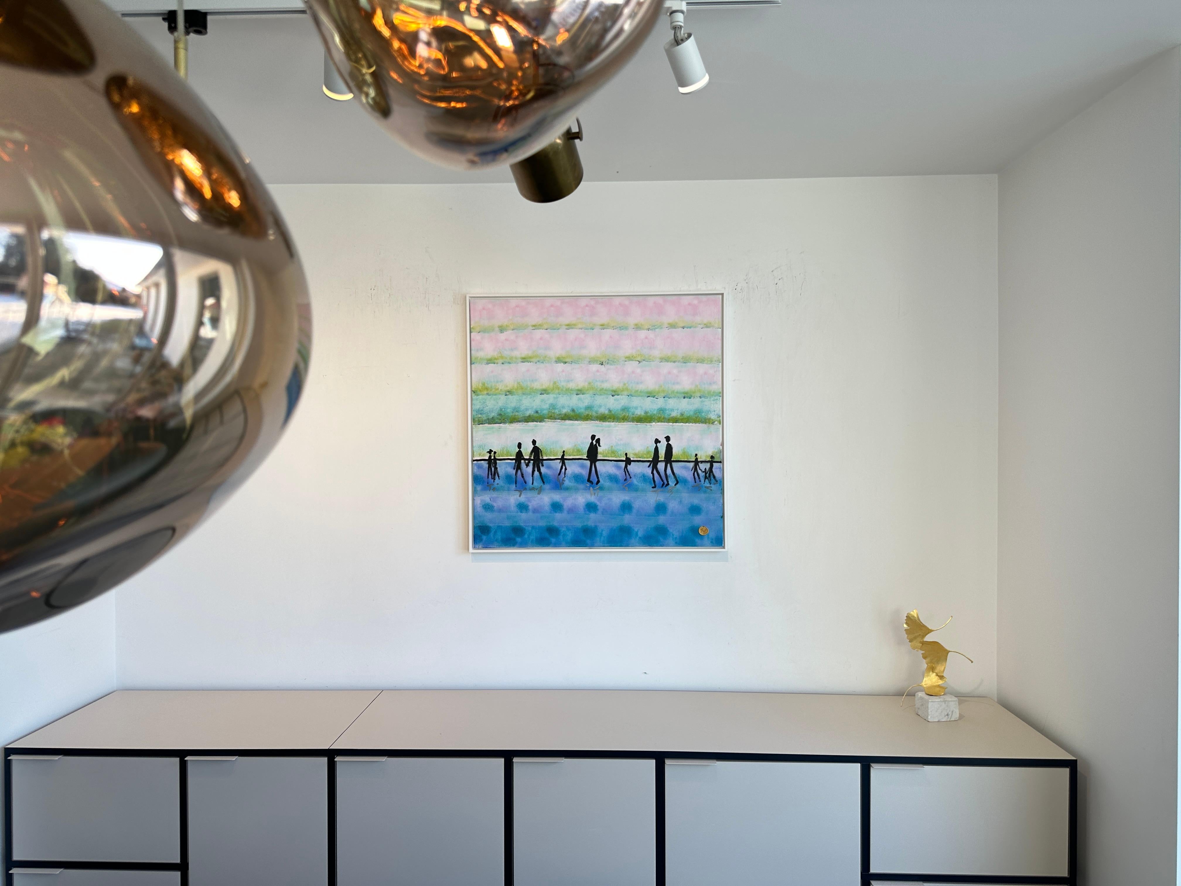 Side by Side - Gold Leaf Contemporary abstract painting For Sale 11