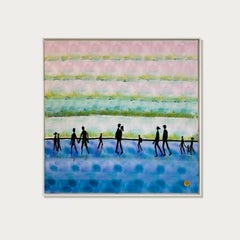 Side by Side - Gold Leaf Contemporary abstract painting