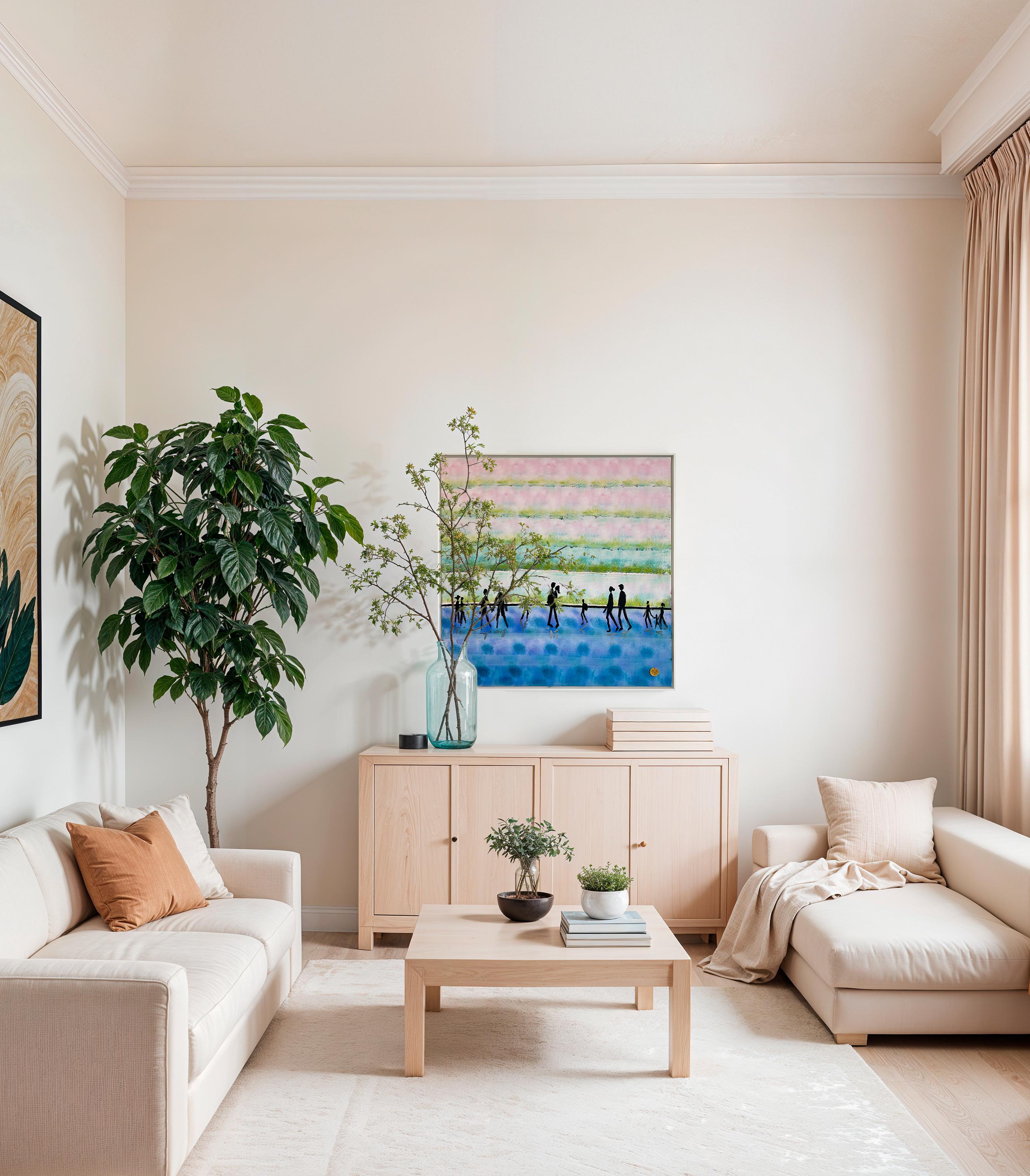 Side by Side - Gold Leaf Contemporary abstract painting For Sale 1